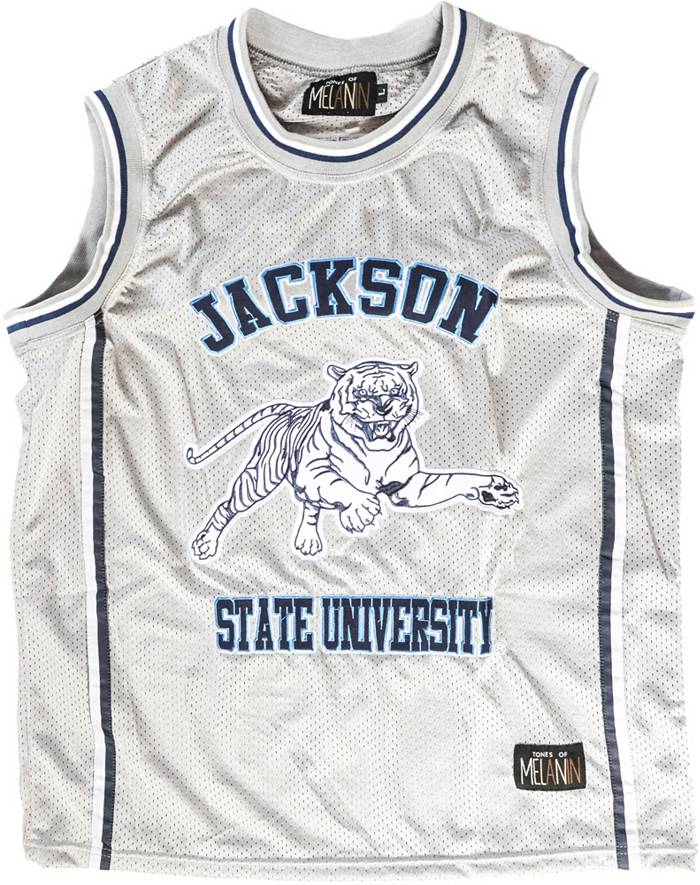 Starter Men's Jackson State Tigers Navy Blue Varsity Satin Snap-Up Jacket, Medium