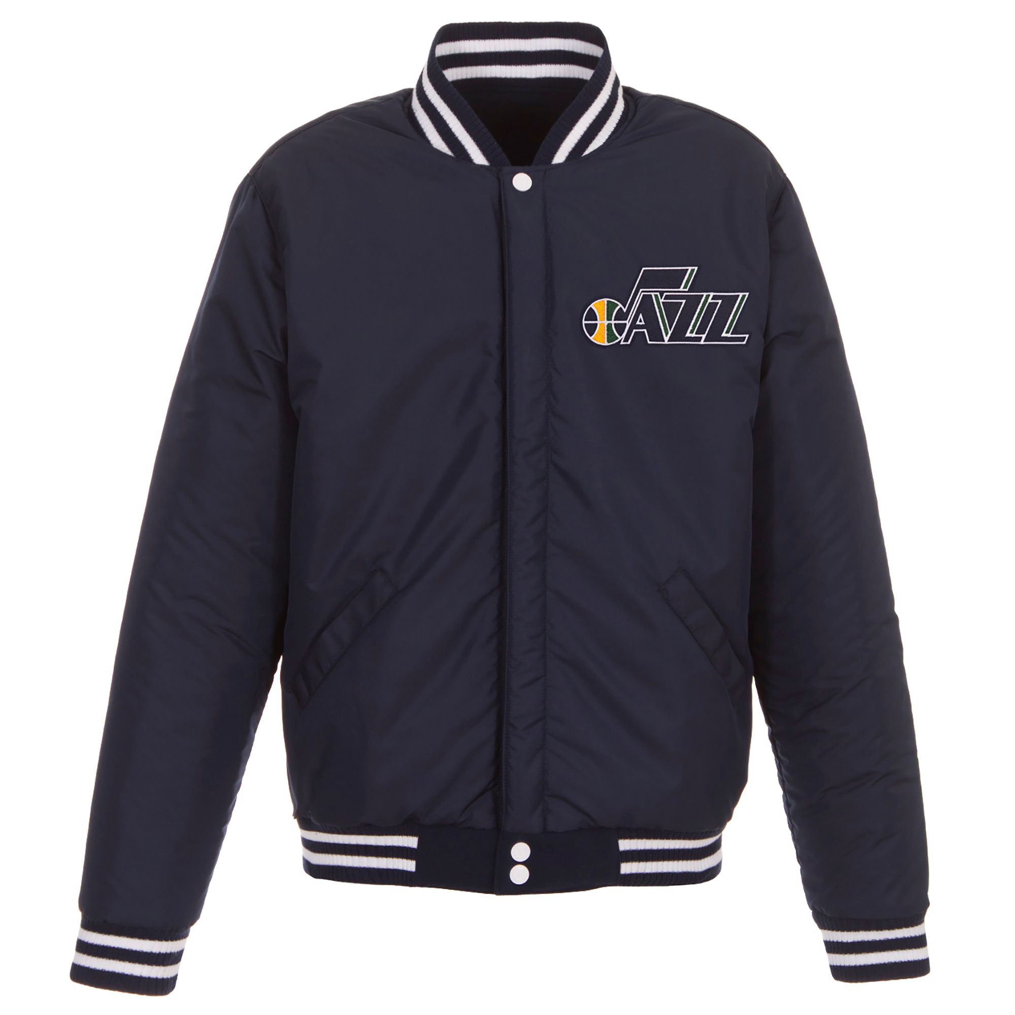 JH Design Men's Utah Jazz Navy Varsity Jacket