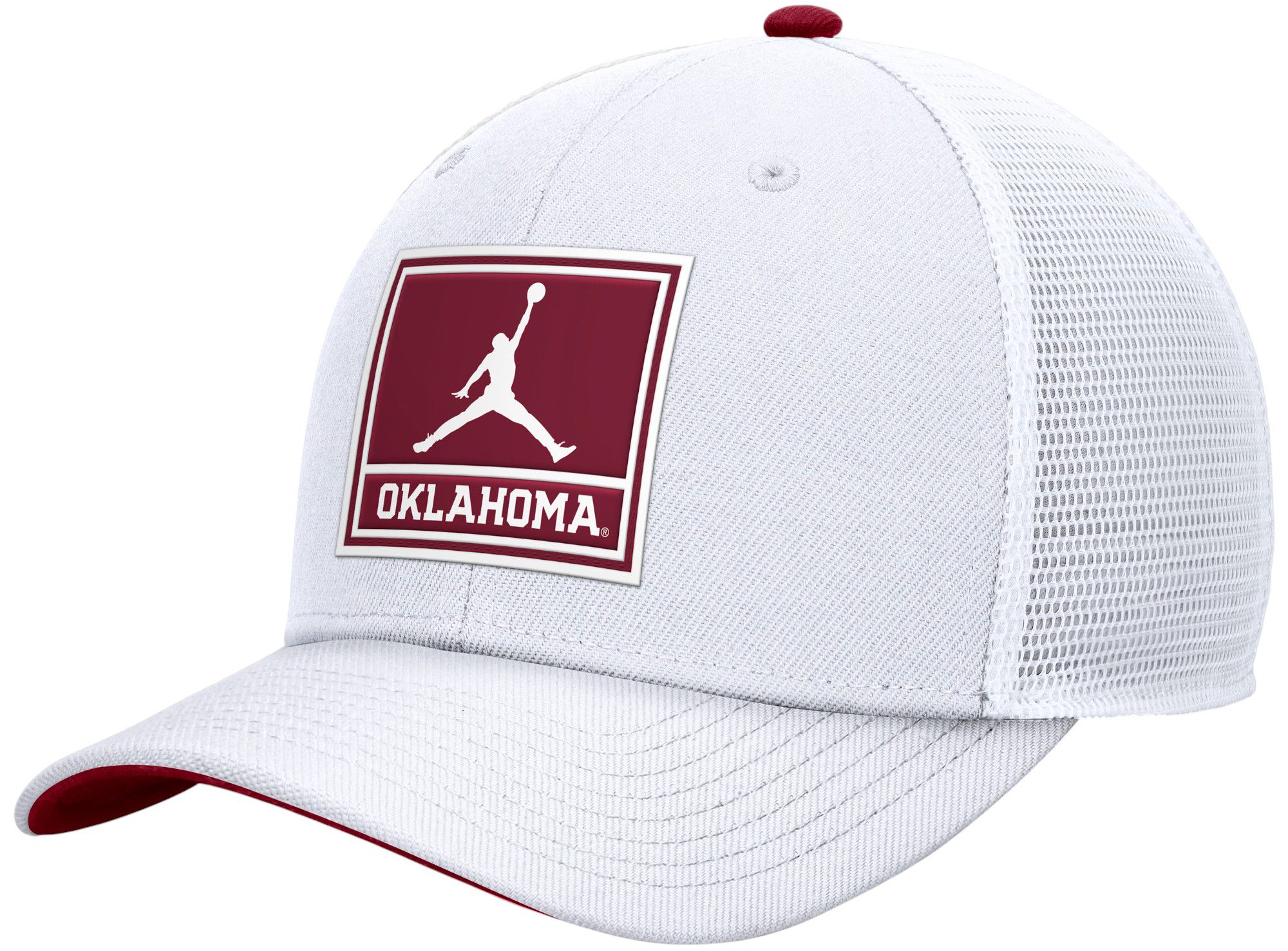 Jordan Men's Oklahoma Sooners White Rise Adjustable Trucker Hat product image