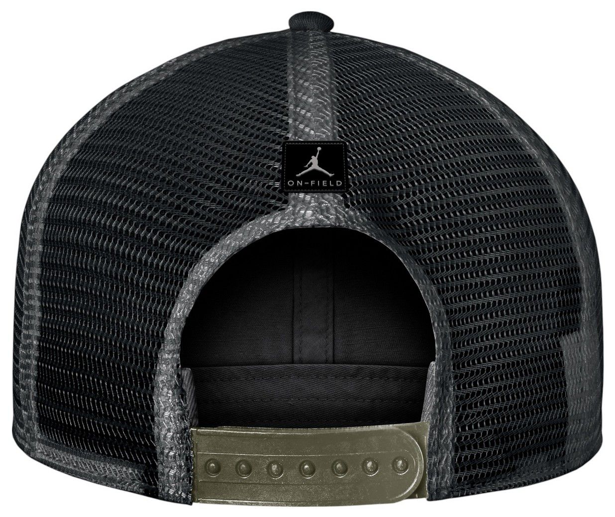 Jordan Adult North Carolina Tar Heels Medium Olive 2025 Military Appreciation Trucker Hat product image