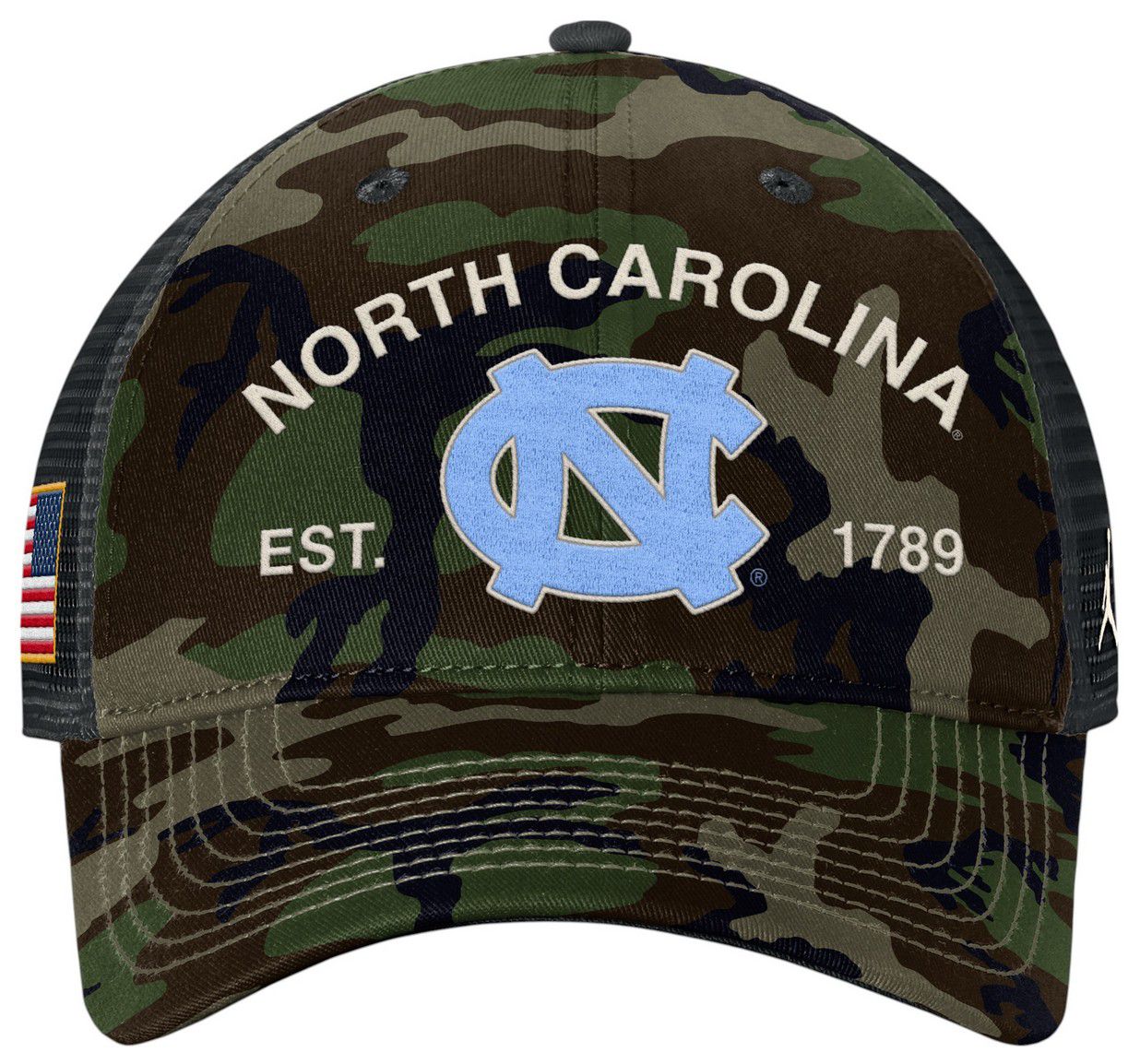 Jordan Adult North Carolina Tar Heels Medium Olive 2025 Military Appreciation Trucker Hat product image