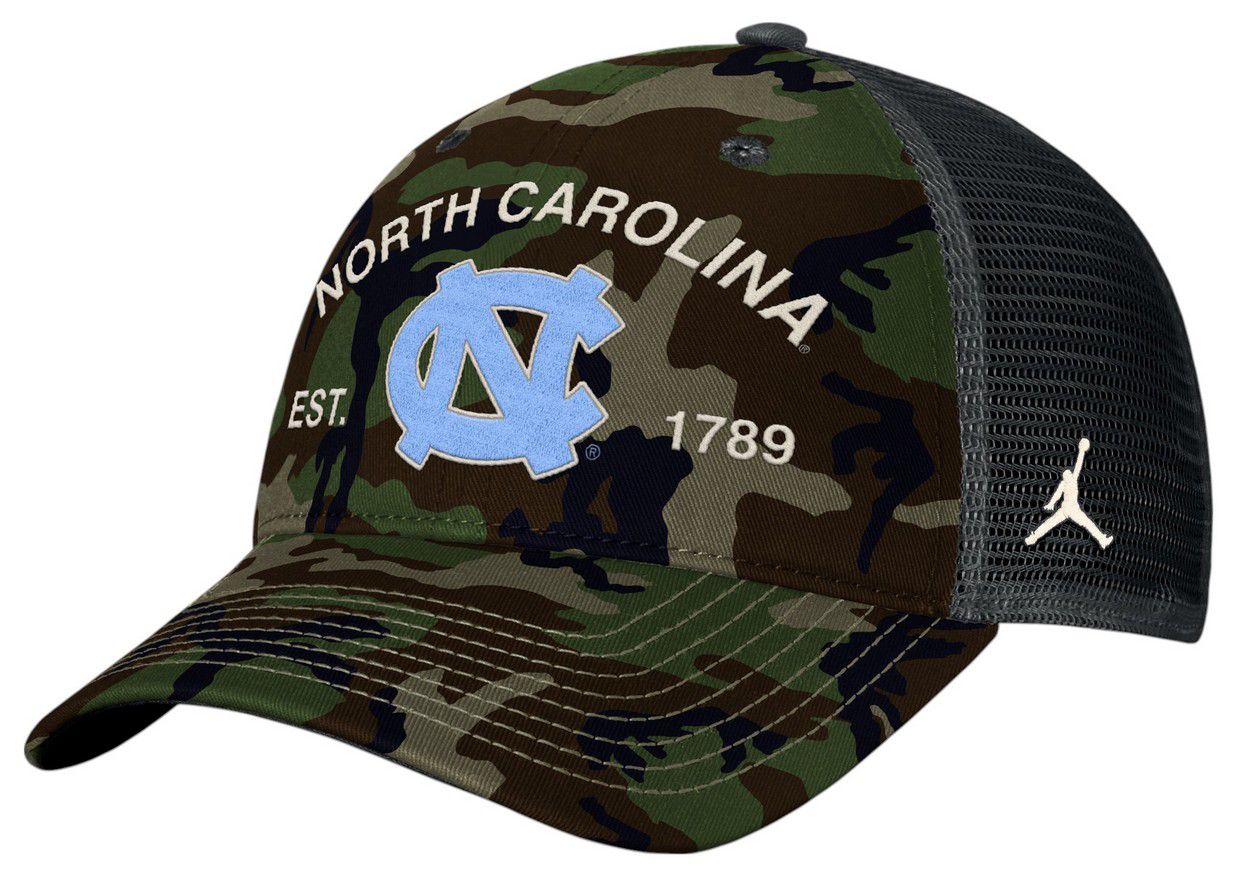 Jordan Adult North Carolina Tar Heels Medium Olive 2025 Military Appreciation Trucker Hat product image