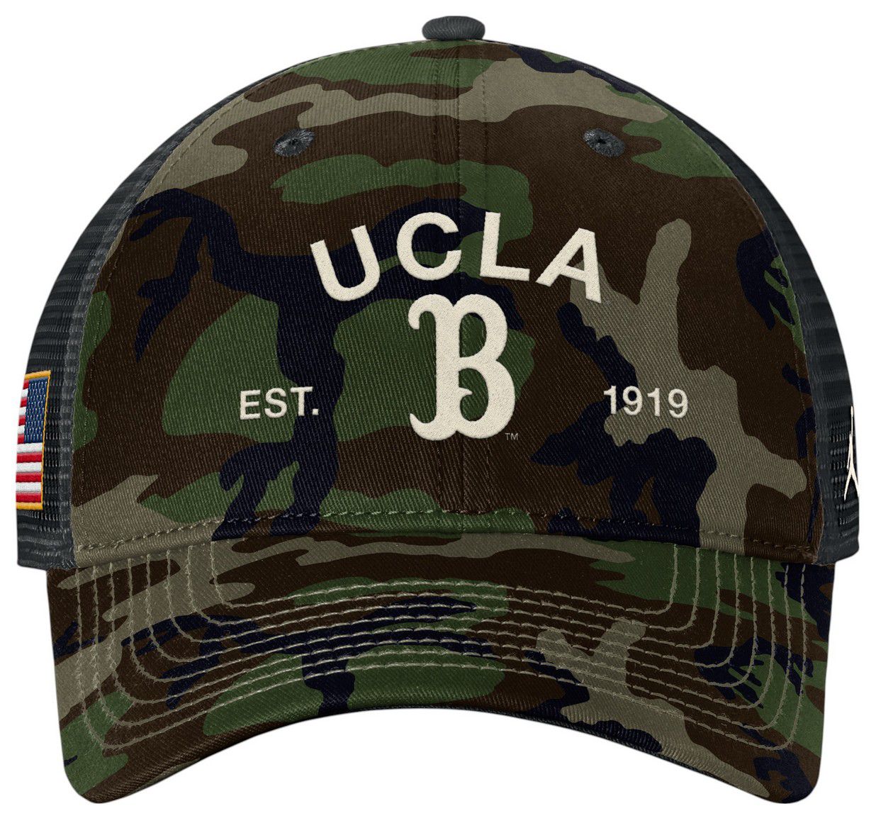 Jordan Adult UCLA Bruins Medium Olive 2025 Military Appreciation Trucker Hat product image