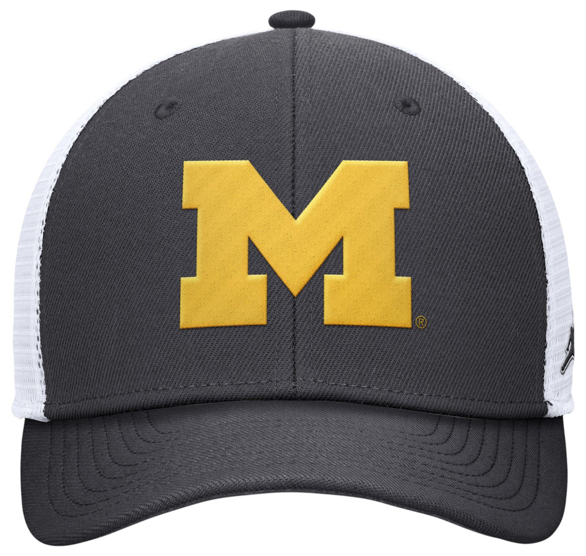 Jordan Adult Michigan Wolverines Anthracite Rise Logo Trucker Hat product image