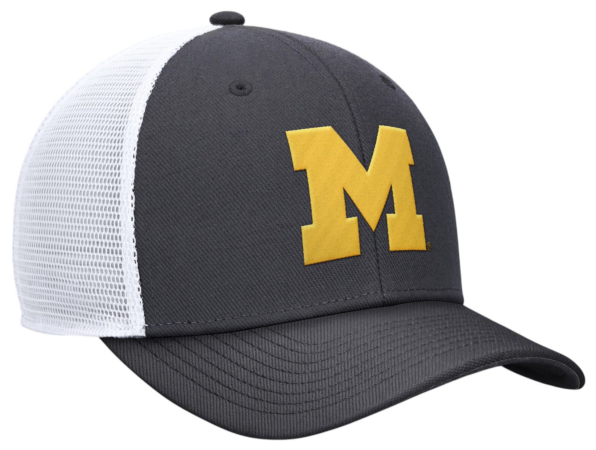 Jordan Adult Michigan Wolverines Anthracite Rise Logo Trucker Hat product image