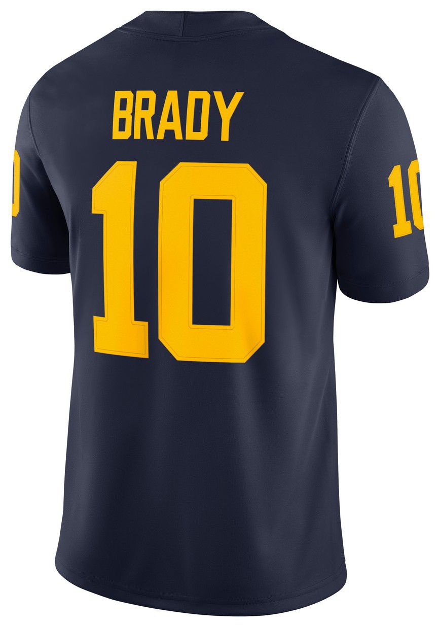 Jordan Men's Michigan Wolverines Tom Brady #10 Navy Dri-FIT Replica Football Game Jersey product image