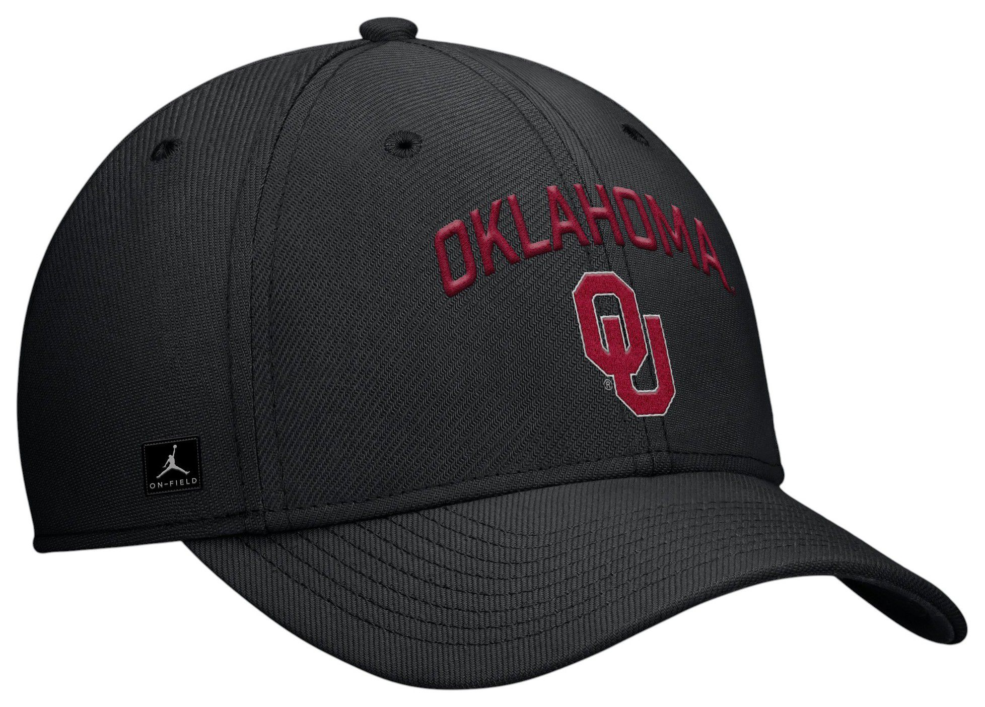 Jordan Adult Oklahoma Sooners Black Rise Swooshflex Gameday Hat product image