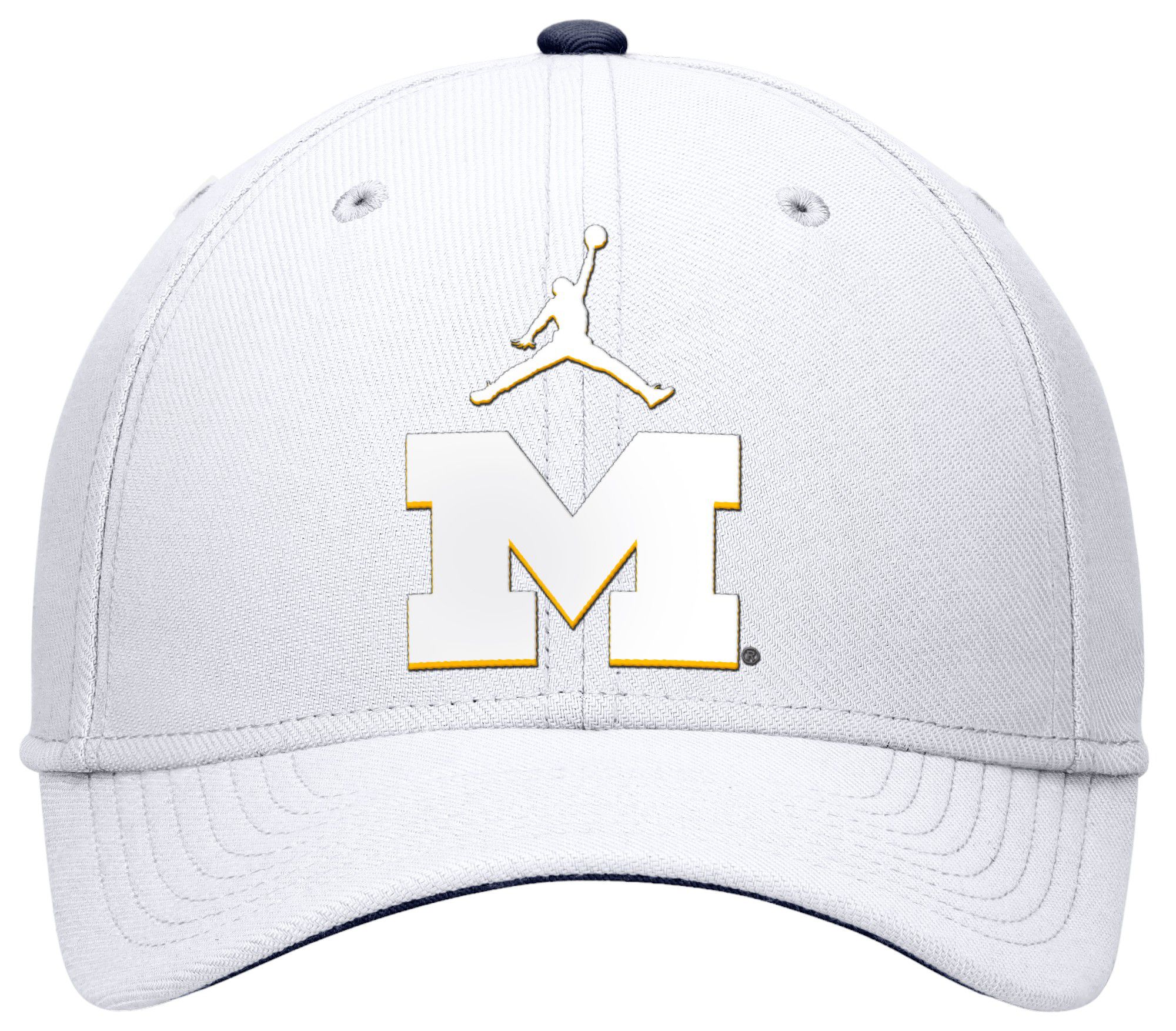 Jordan Men's Michigan Wolverines White Swooshflex Tonal Adjustable Hat product image