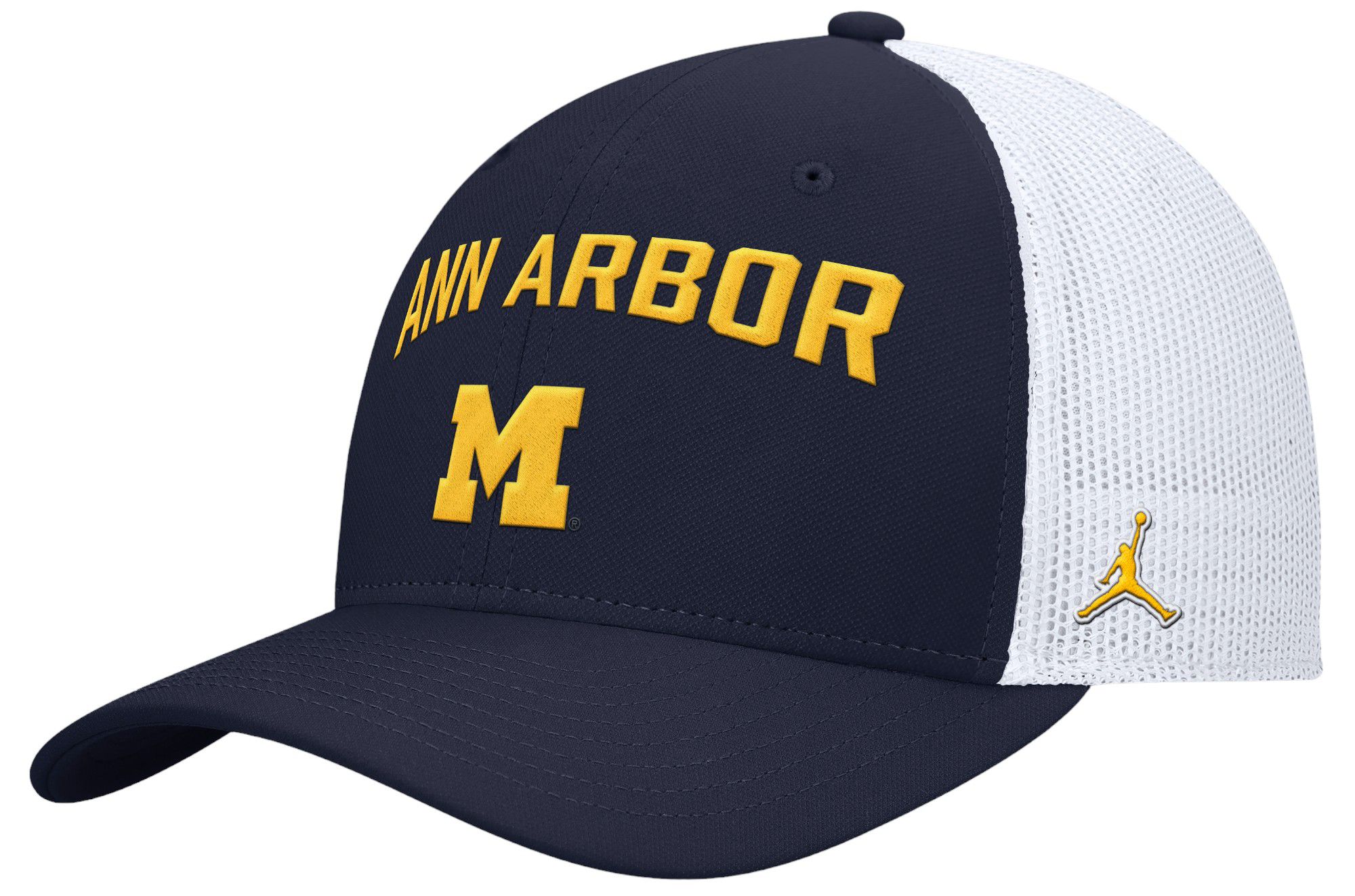 Jordan Men's Michigan Wolverines Blue Rise Adjustable Trucker Hat product image