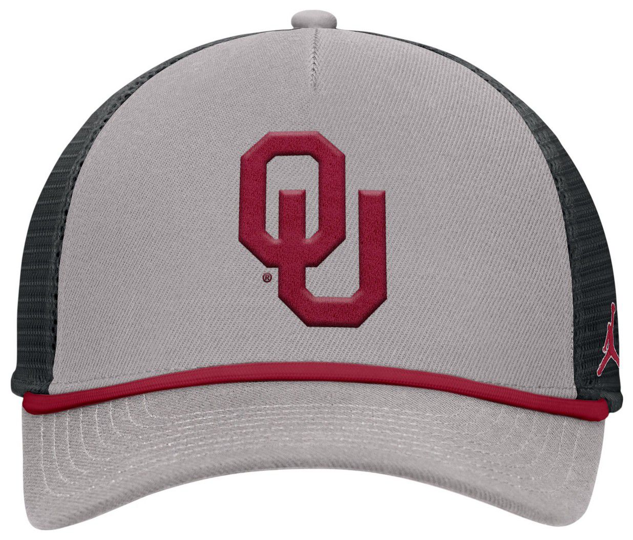 Jordan Adult Oklahoma Sooners Pewter Grey Rope Adjustable Trucker Hat product image