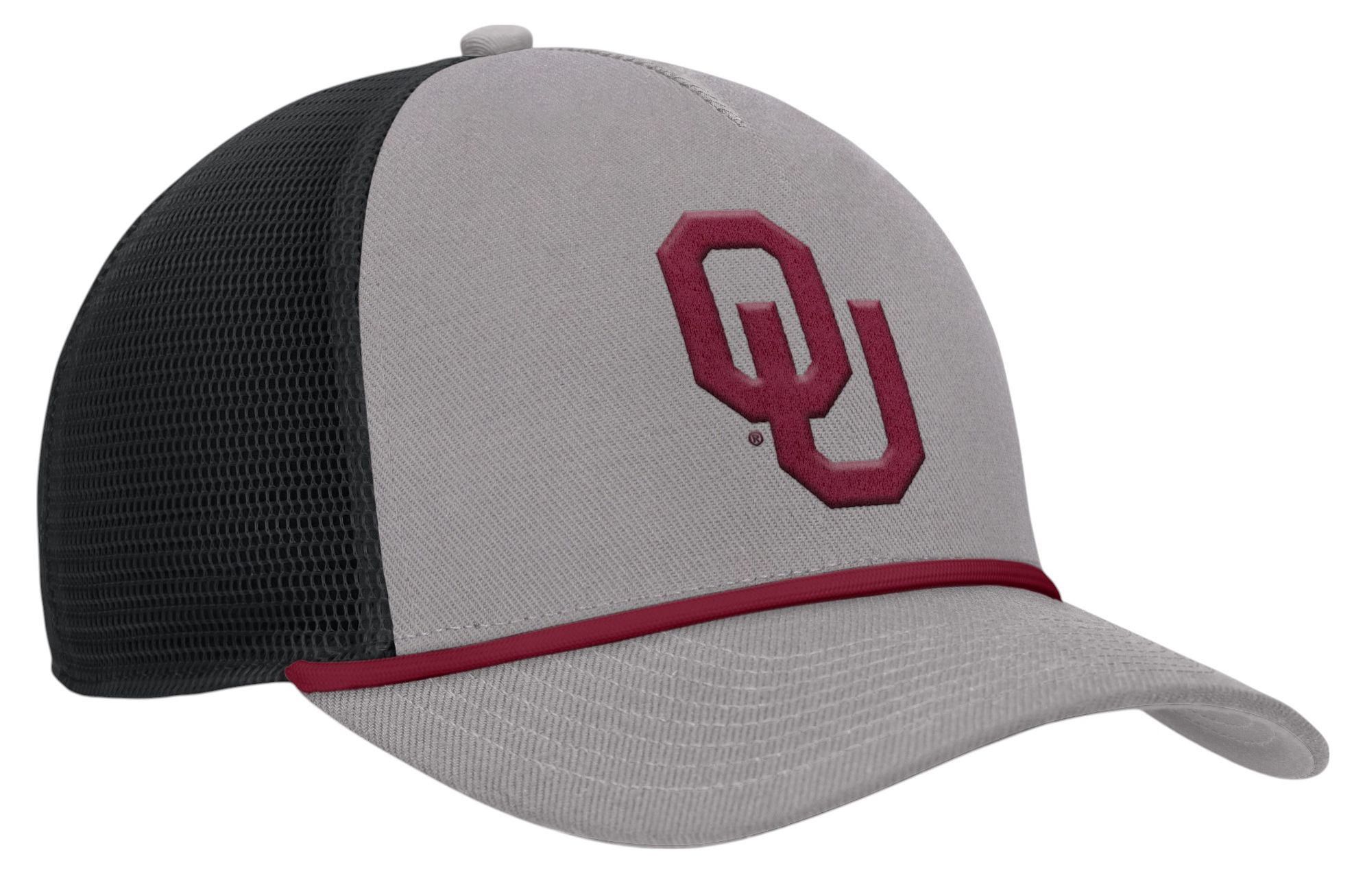 Jordan Adult Oklahoma Sooners Pewter Grey Rope Adjustable Trucker Hat product image