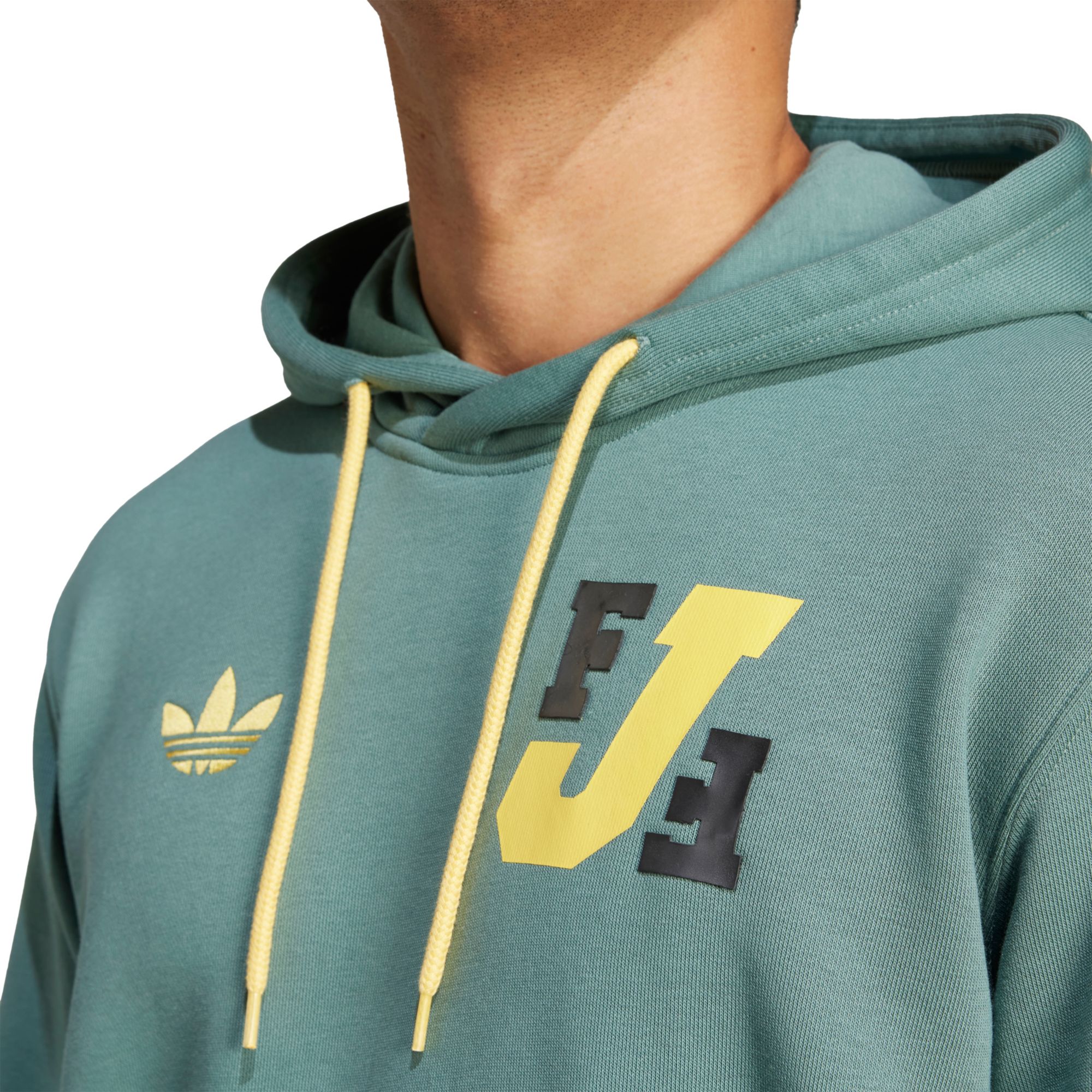 adidas Men's Jamaica 2024 Green Varsity Pullover Hoodie product image