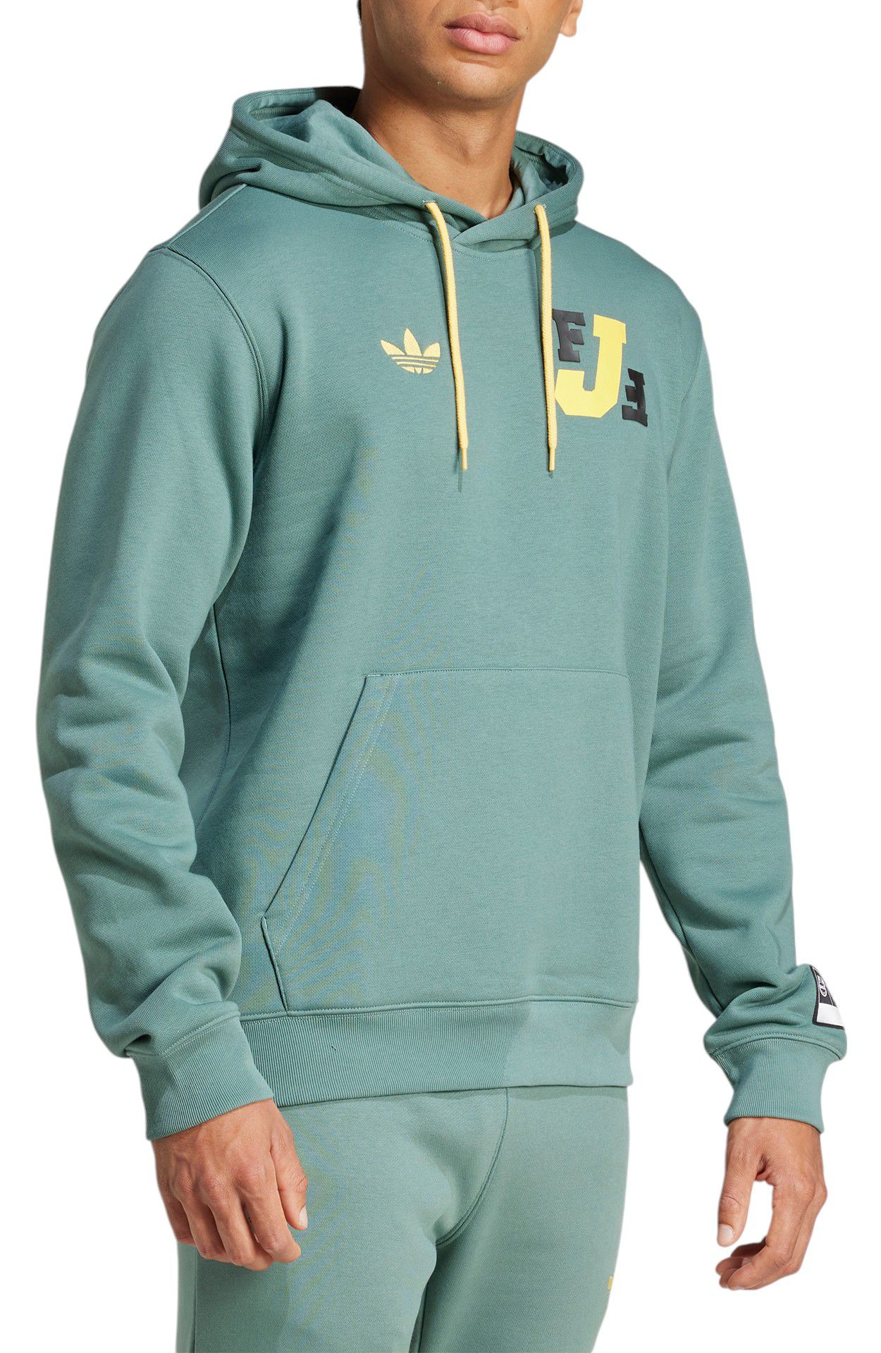 adidas Men's Jamaica 2024 Green Varsity Pullover Hoodie product image