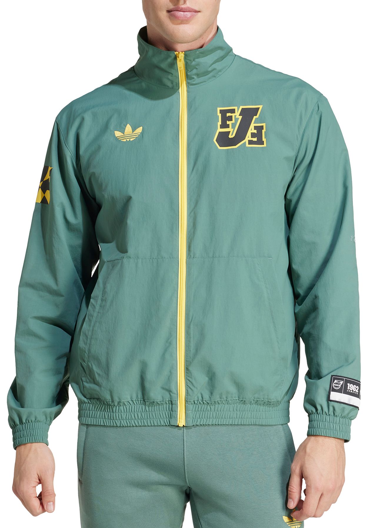 adidas Men's Jamaica 2024 Green Varsity Track Jacket product image