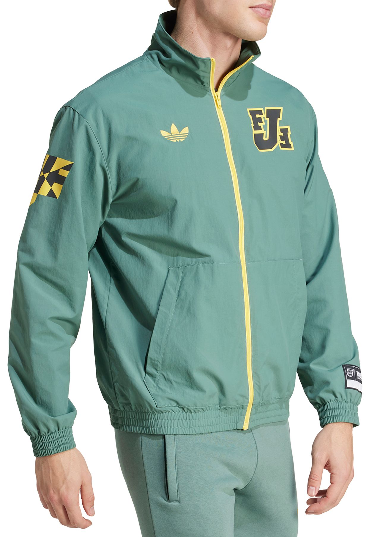 adidas Men's Jamaica 2024 Green Varsity Track Jacket product image
