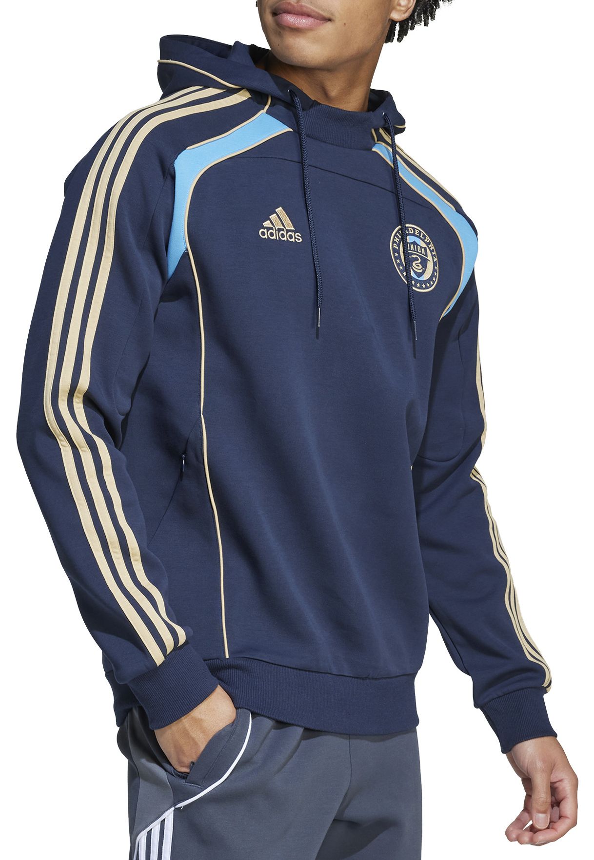 adidas Men's Philadelphia Union 2025 Navy Travel Pullover Hoodie product image