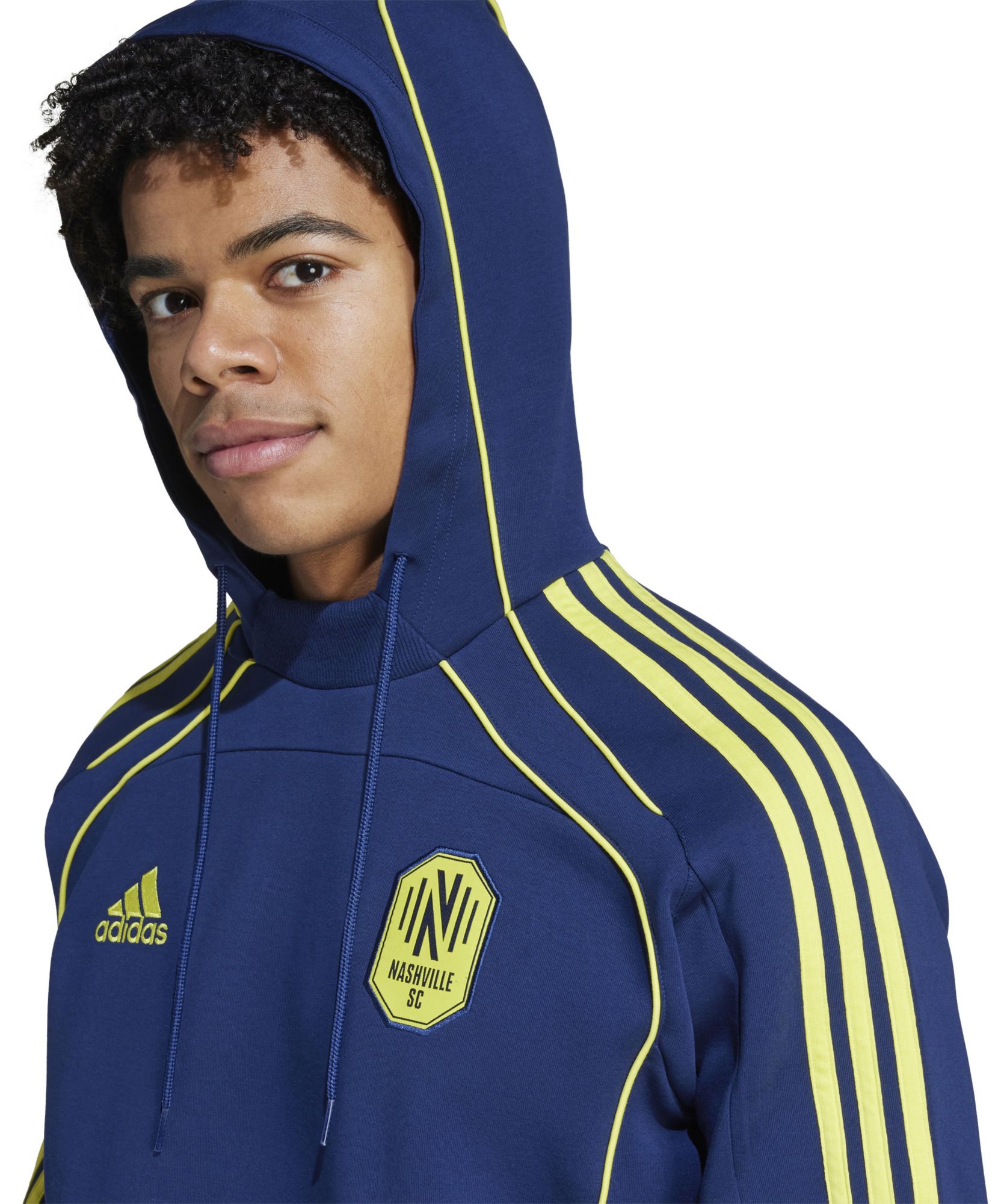 adidas Men's Nashville SC 2025 Blue Travel Pullover Hoodie product image