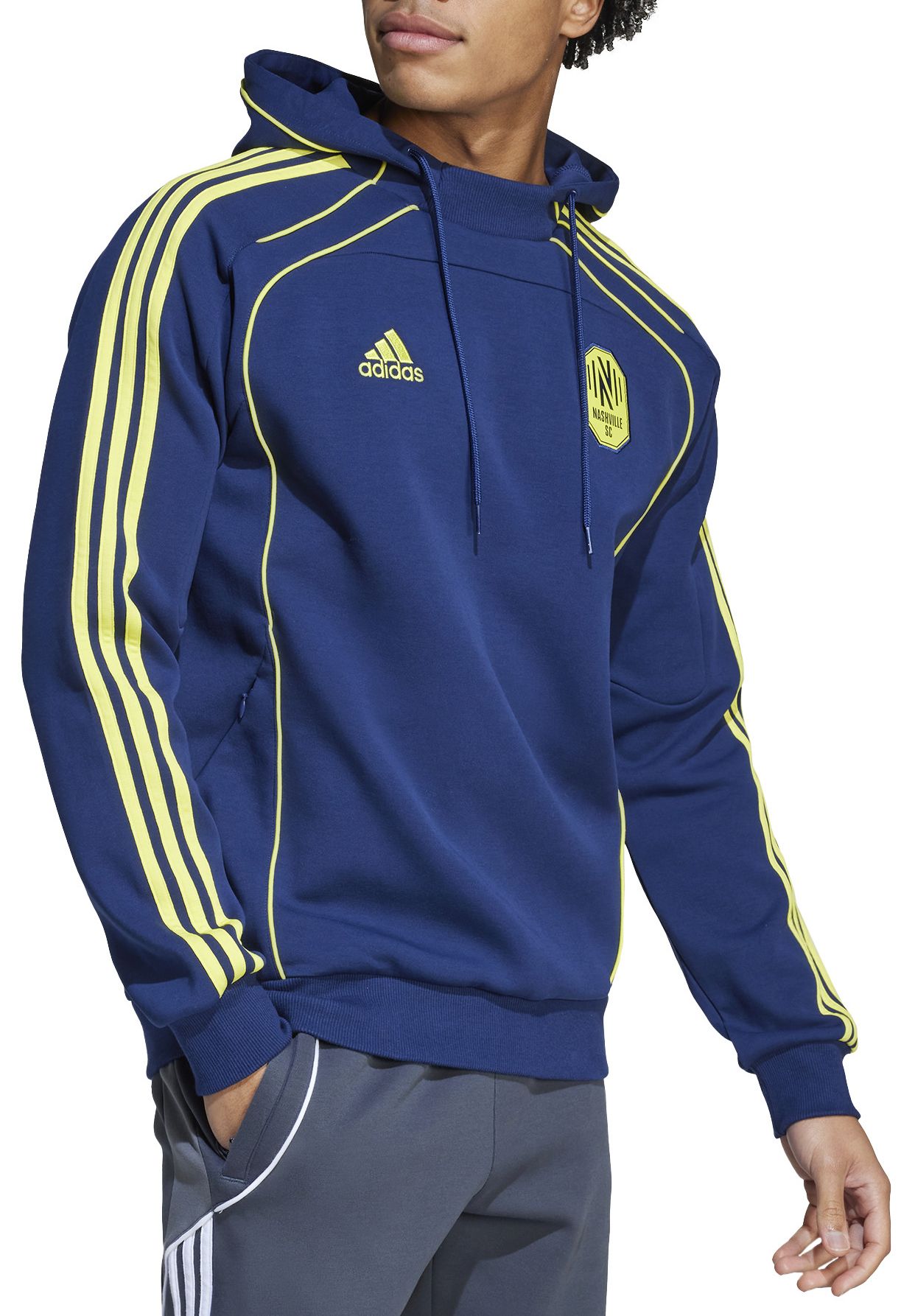 adidas Men's Nashville SC 2025 Blue Travel Pullover Hoodie product image