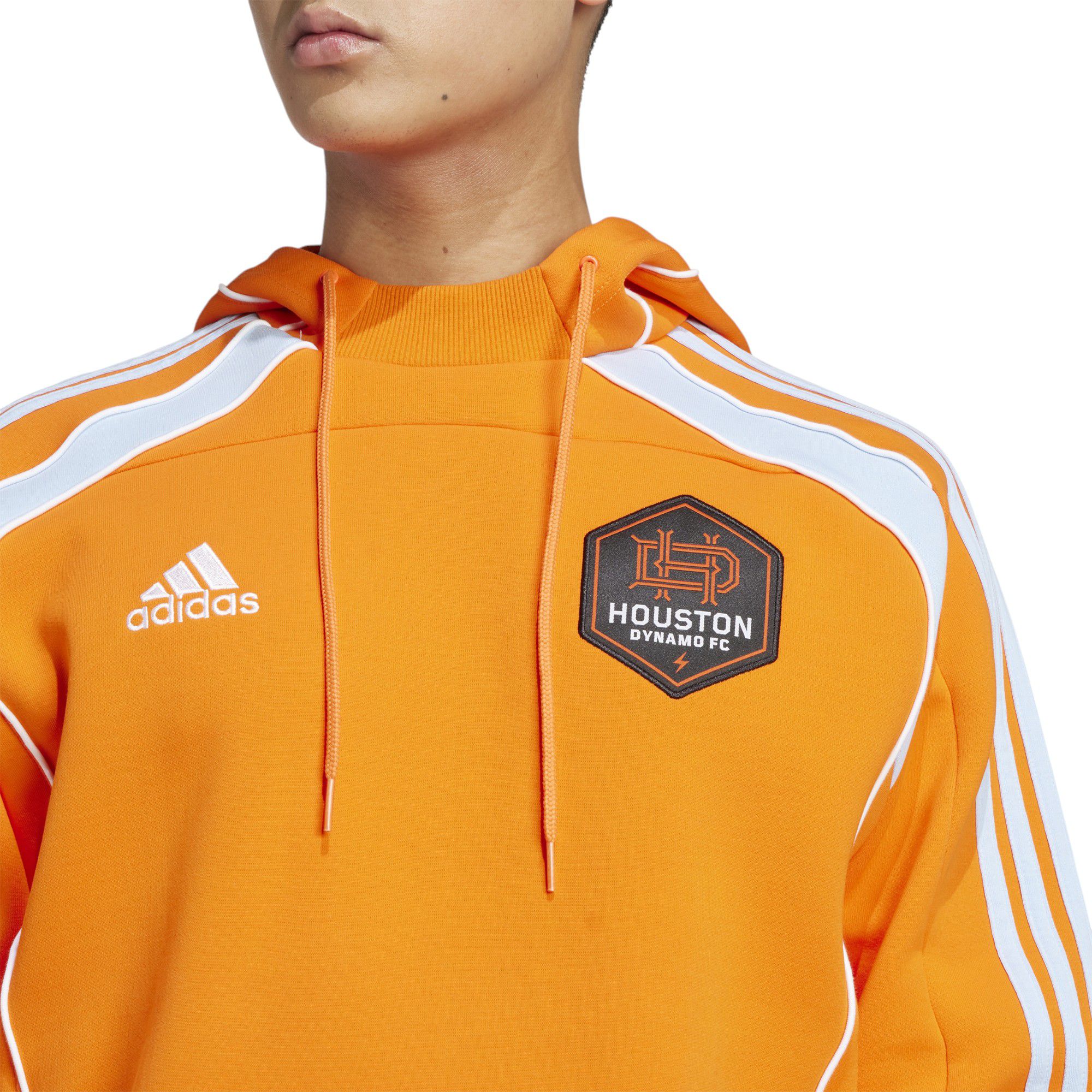 adidas Men's Houston Dynamo 2025 Orange Travel Pullover Hoodie product image