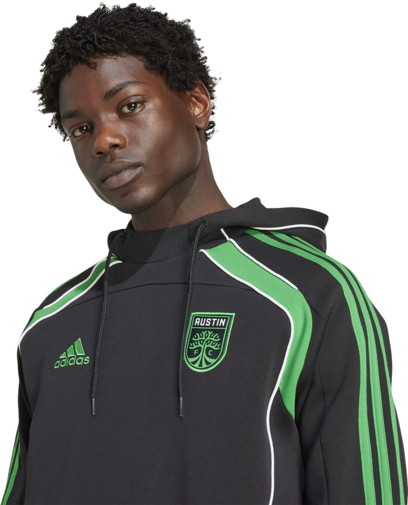 adidas Men's Austin FC 2025 Black Travel Pullover Hoodie product image