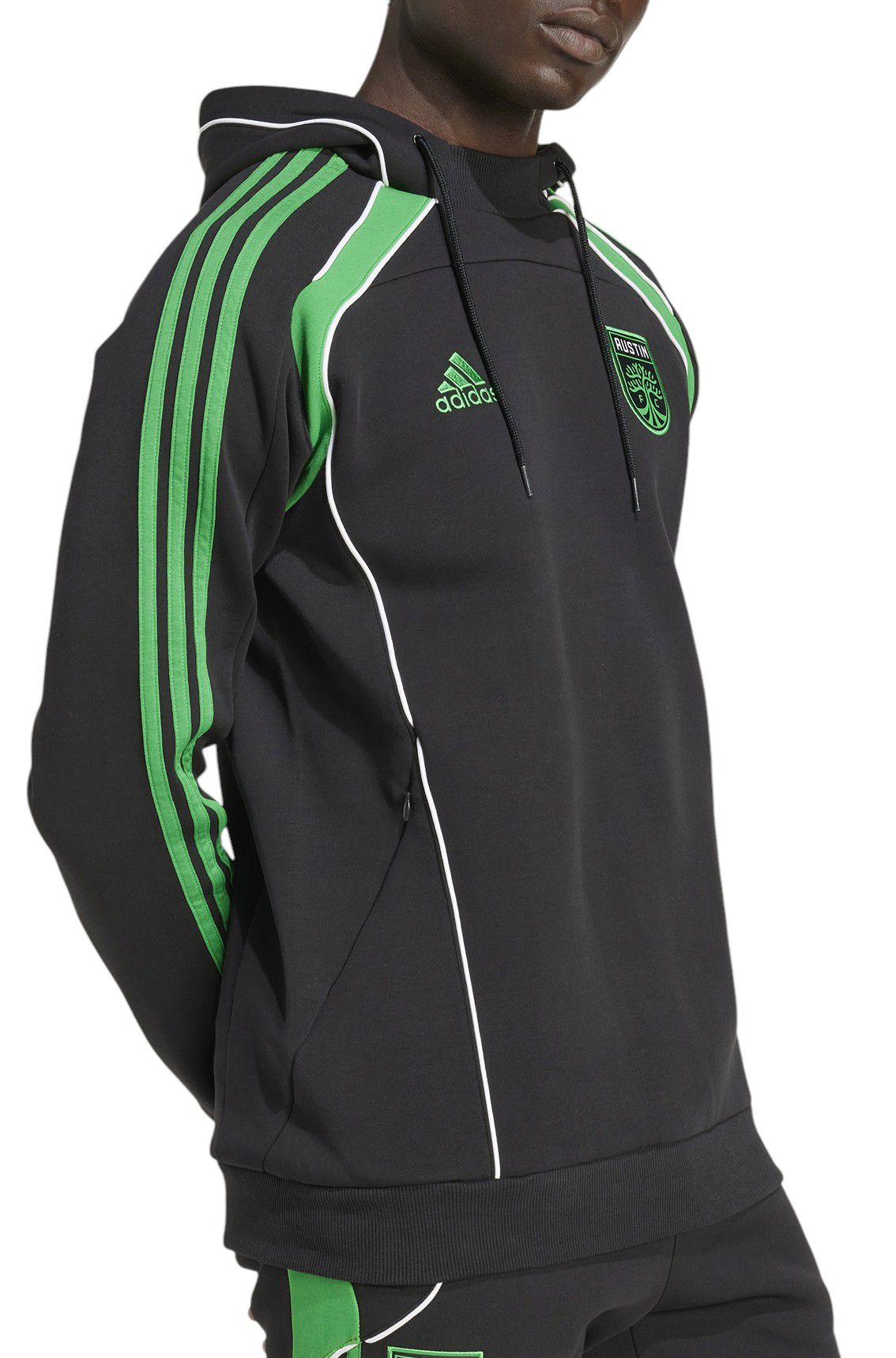 adidas Men's Austin FC 2025 Black Travel Pullover Hoodie product image