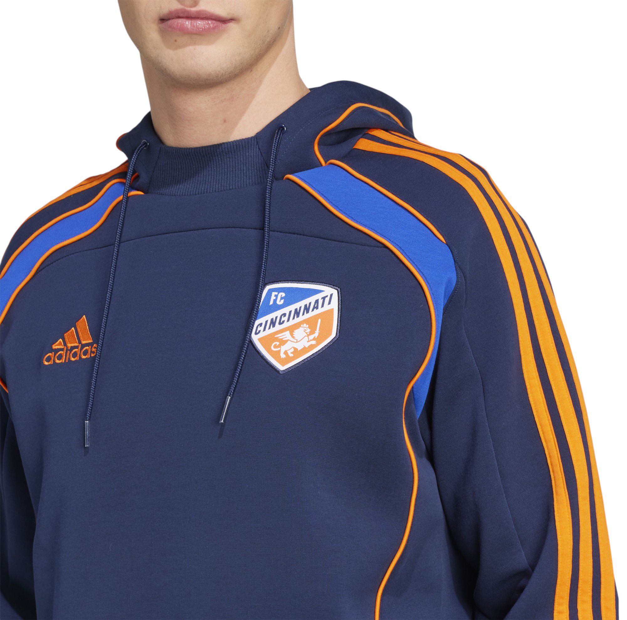 adidas Men's FC Cincinnati 2025 Navy Travel Pullover Hoodie product image