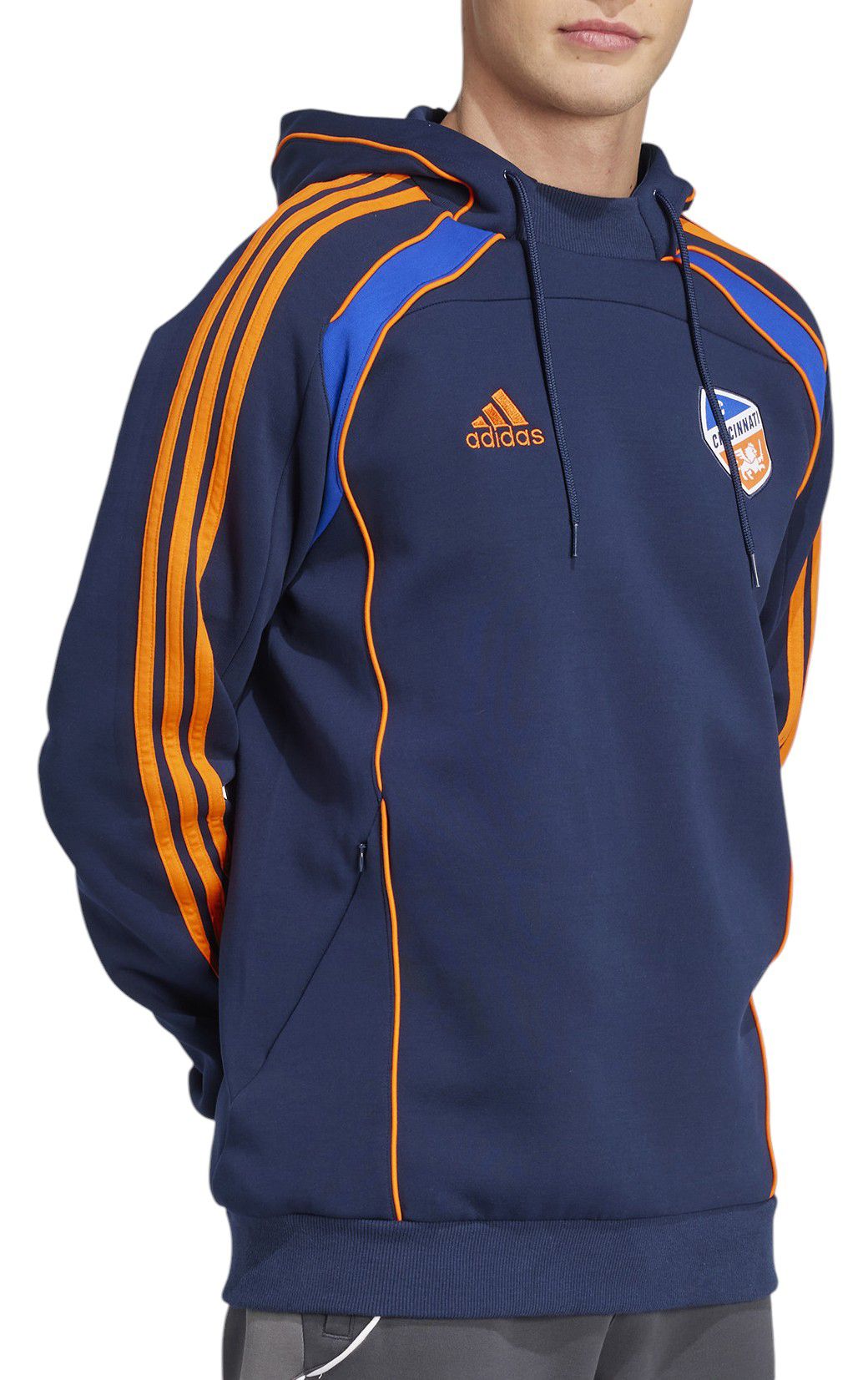 adidas Men's FC Cincinnati 2025 Navy Travel Pullover Hoodie product image