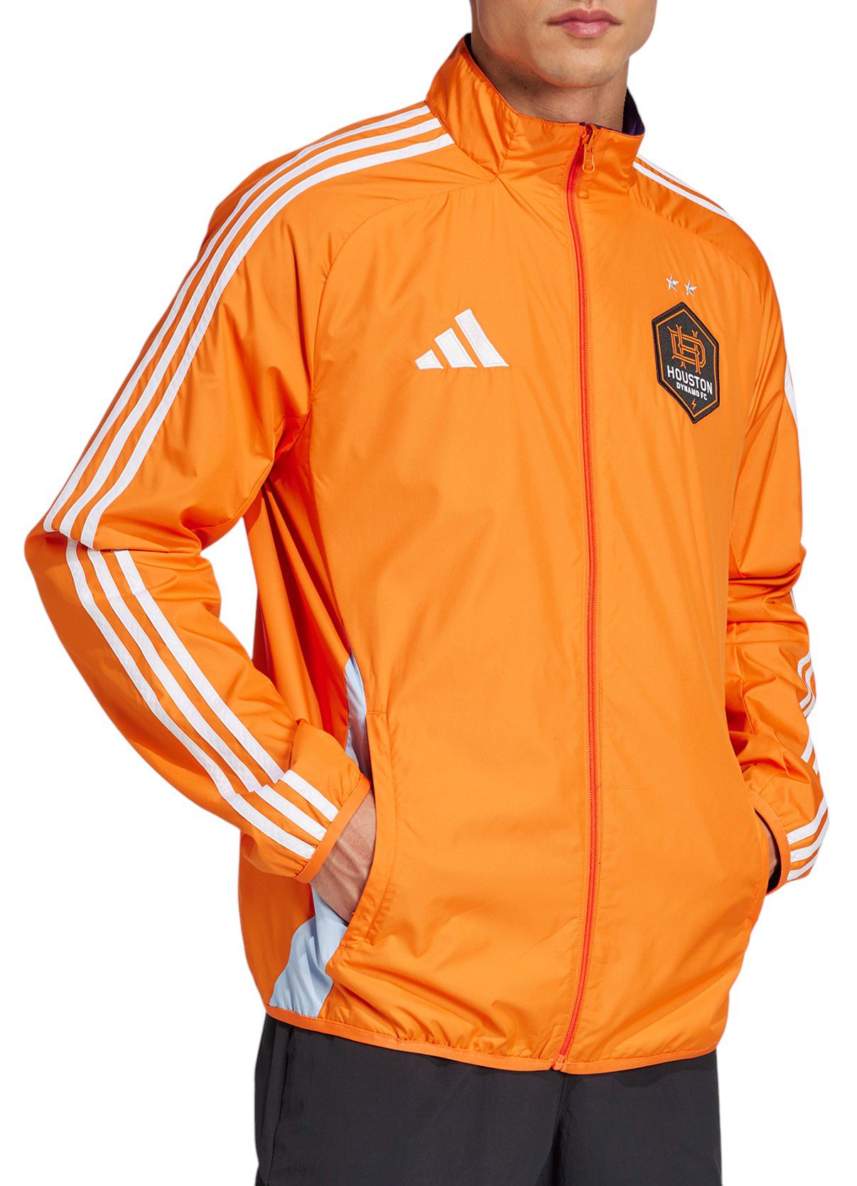 adidas Adult Houston Dynamo 2025 Orange Anthem Reversible Jacket product image