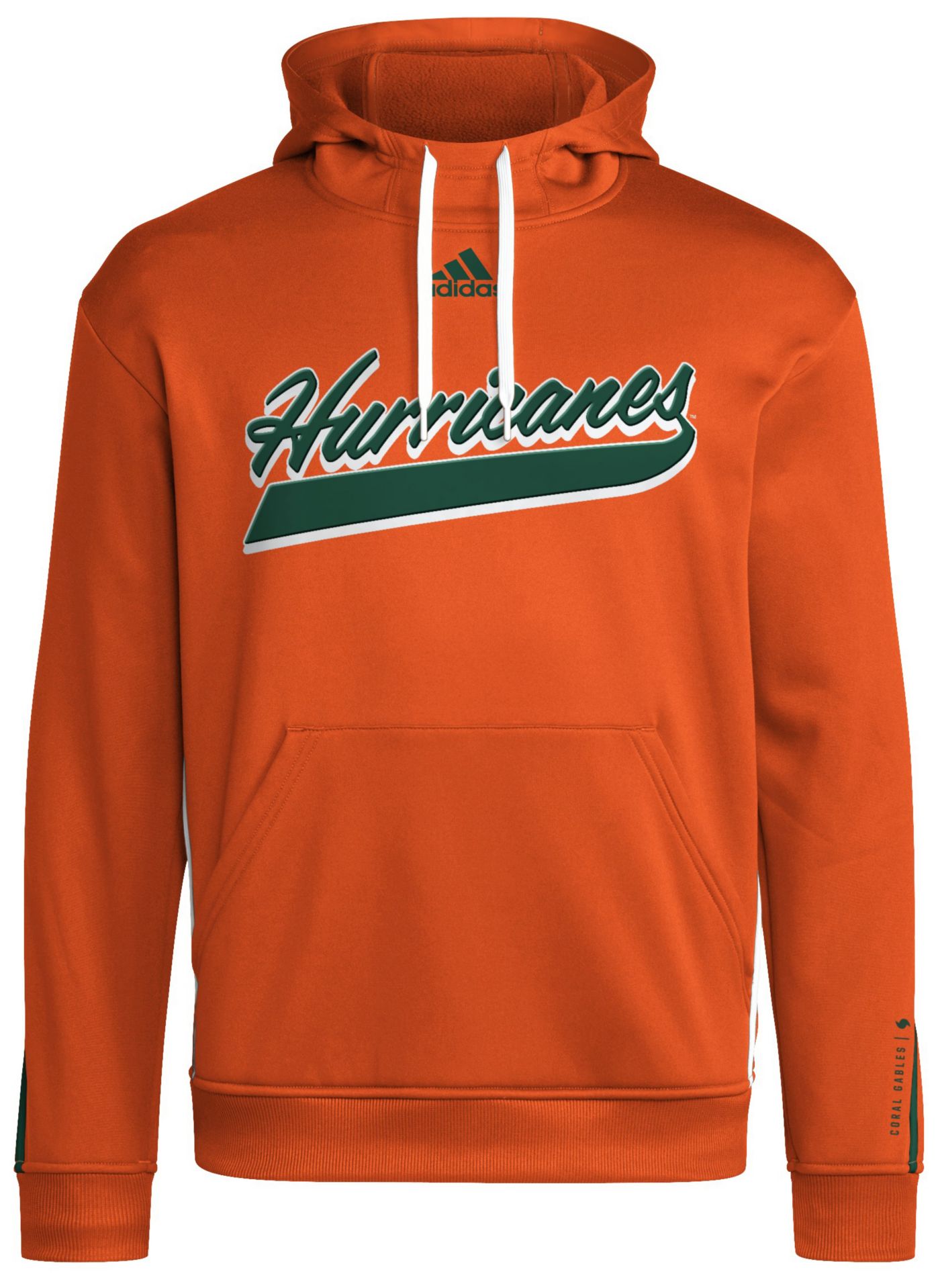adidas Men s Miami Hurricanes Dark Orange Sideline Travel Players Hoodie Dick s Sporting Goods