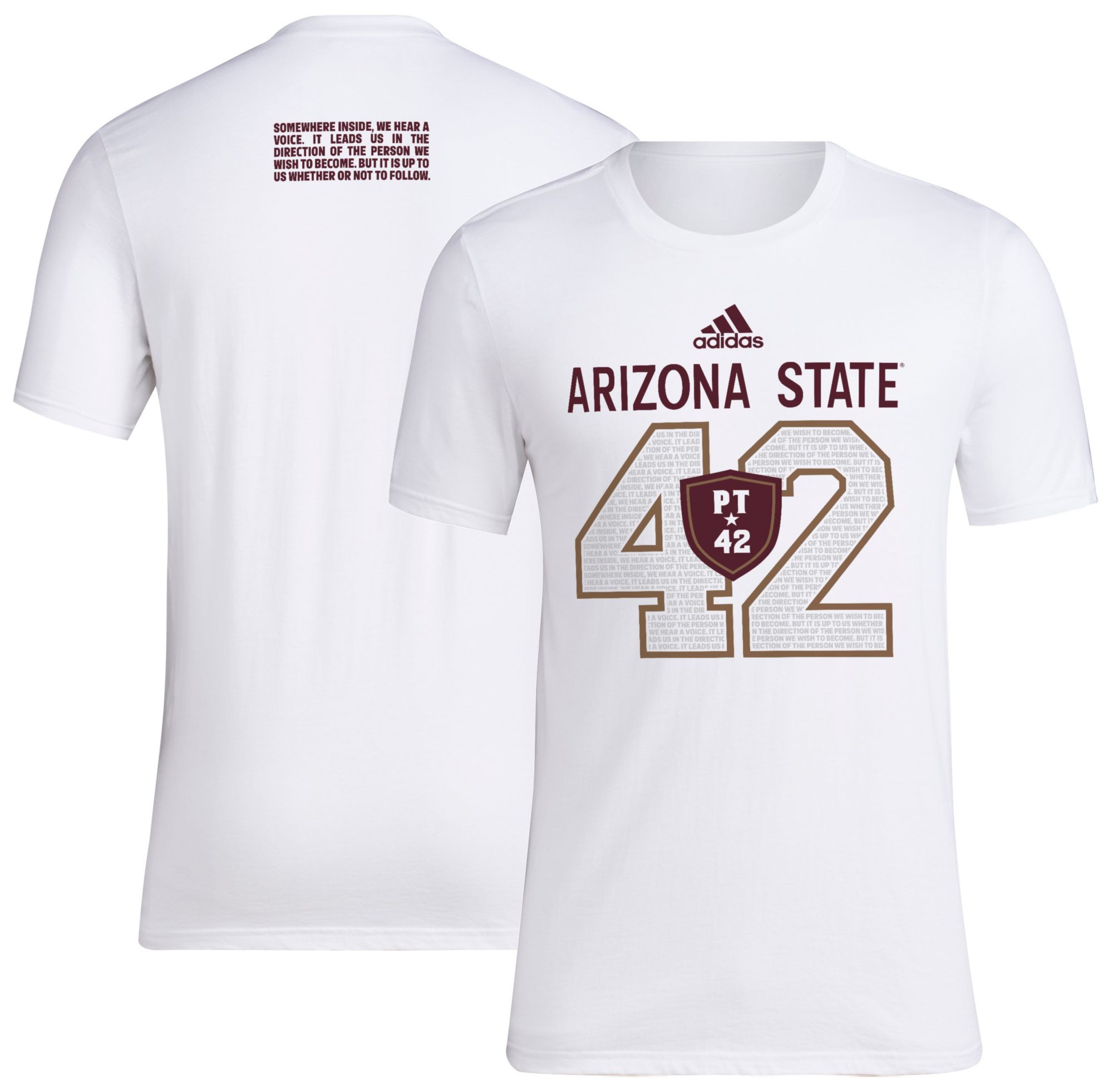 adidas Men's Arizona State Sun Devils White Pat Tillman #42 T-Shirt product image