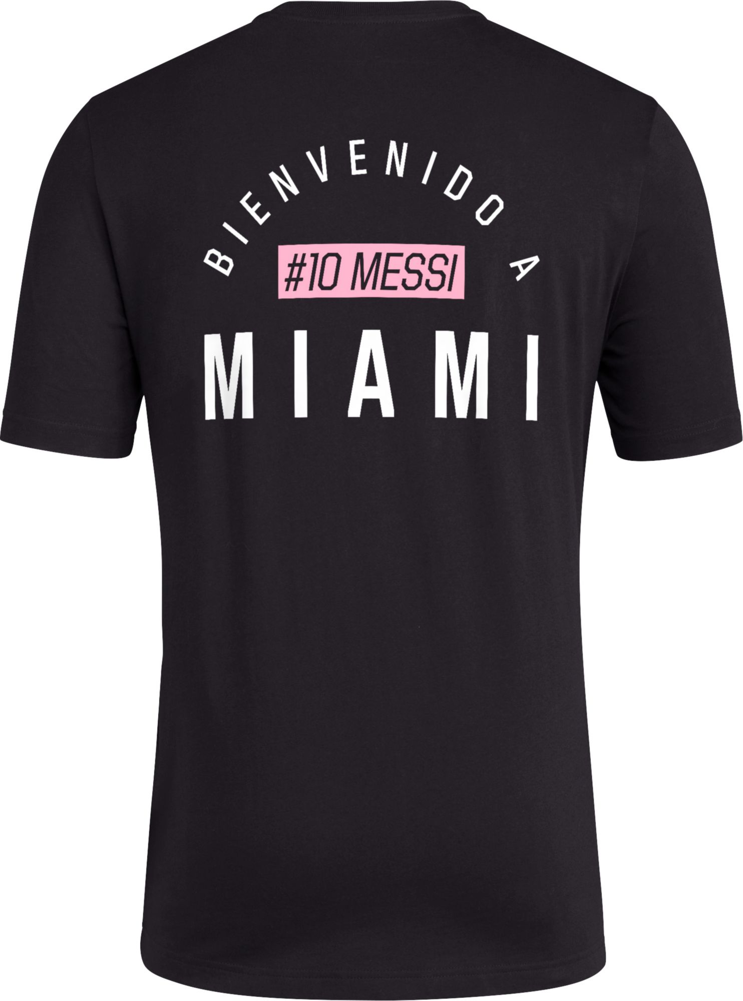 adidas Adult Inter Miami CF Messi #10 Bienvenido Black T-Shirt