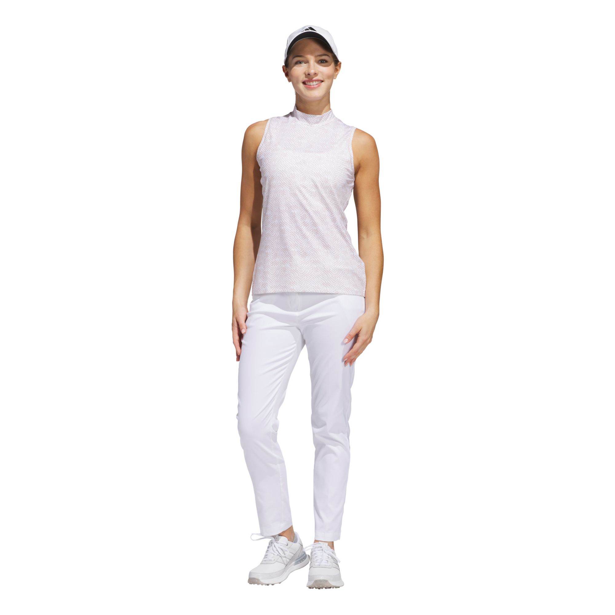 adidas Women's Ultimate365 Textured Mock Neck Sleeveless Golf Polo product image