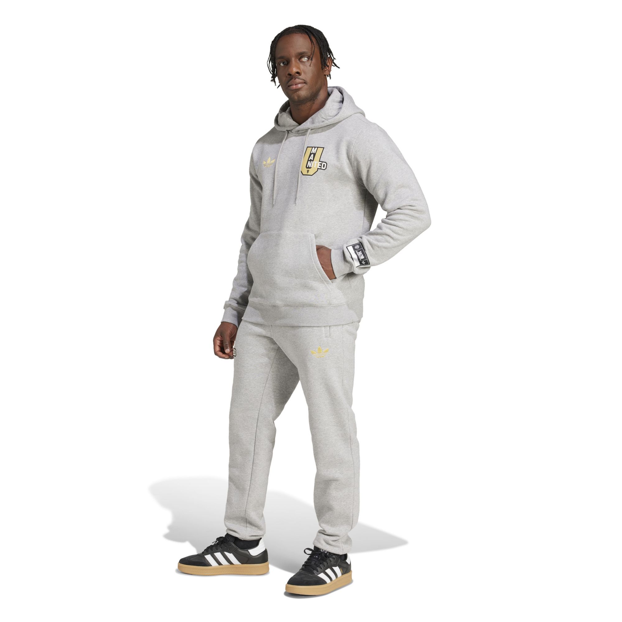 adidas Men's Manchester United 2024 Grey Hoodie product image