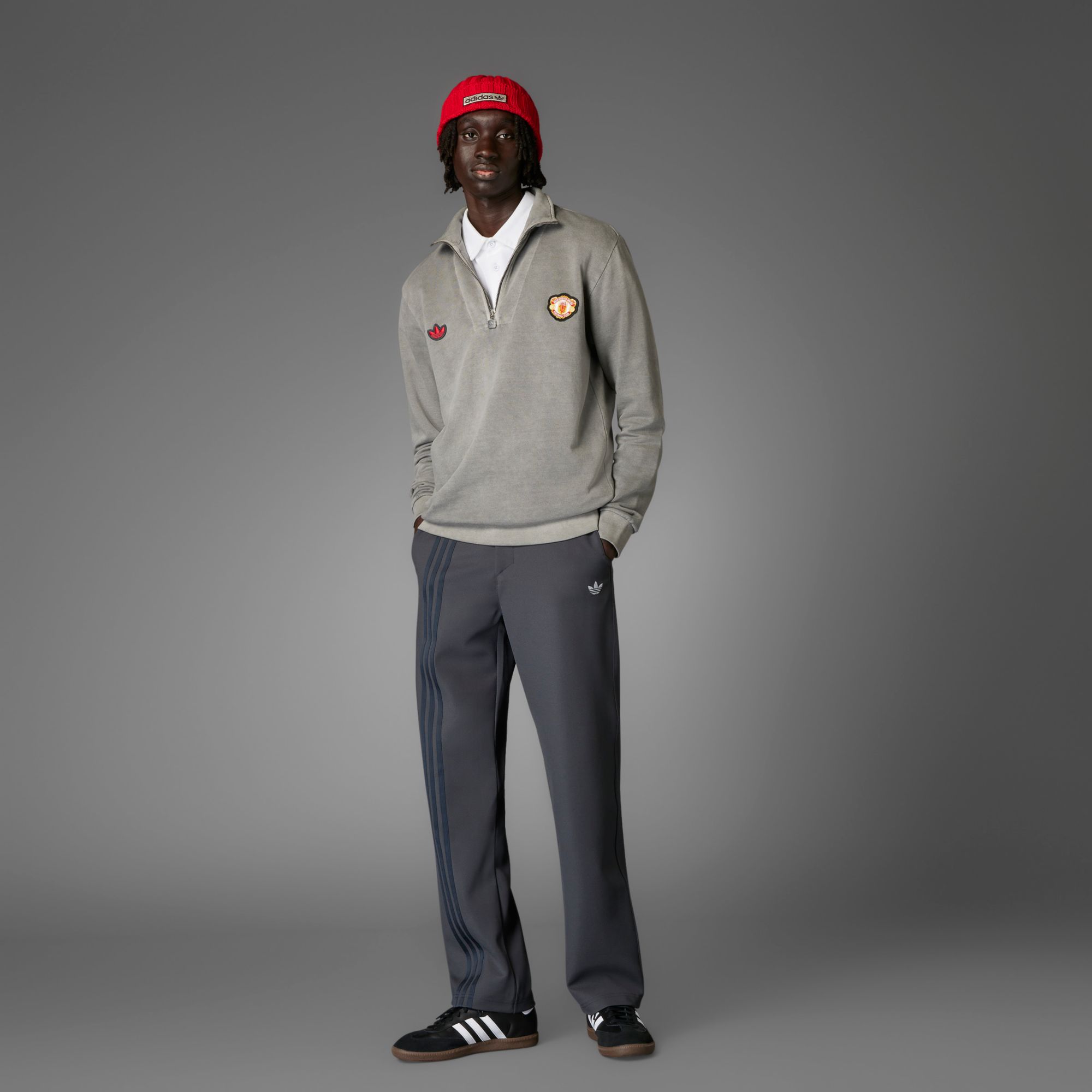 adidas Adult Manchester United 2024-25 Black Terrace Icon Crewneck Sweatshirt product image