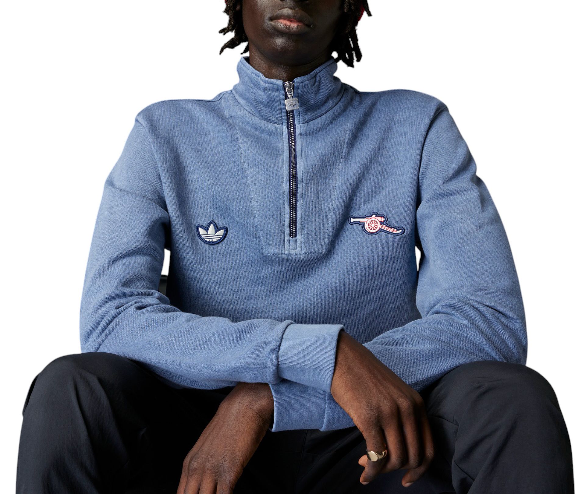 adidas Men's Arsenal 2024-25 Blue Terrace Icon Crewneck Sweatshirt product image