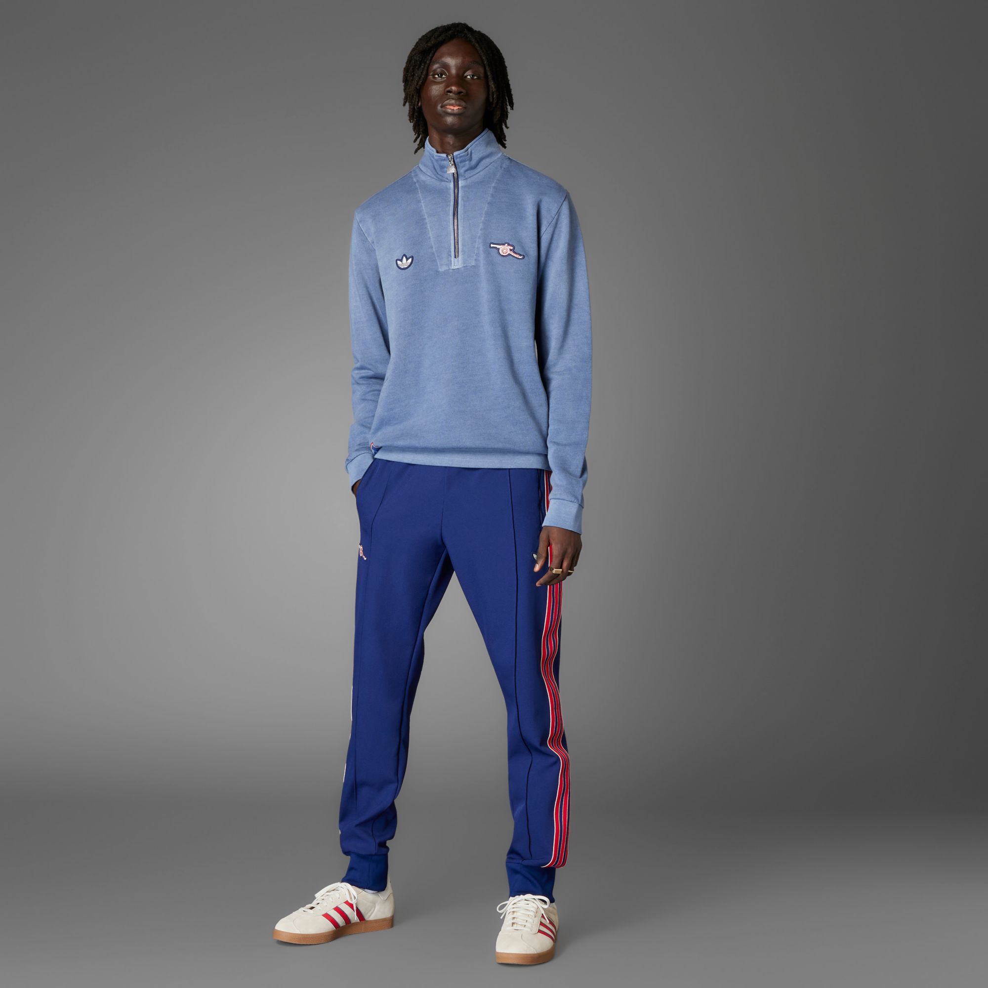 adidas Men's Arsenal 2024-25 Blue Terrace Icon Crewneck Sweatshirt product image