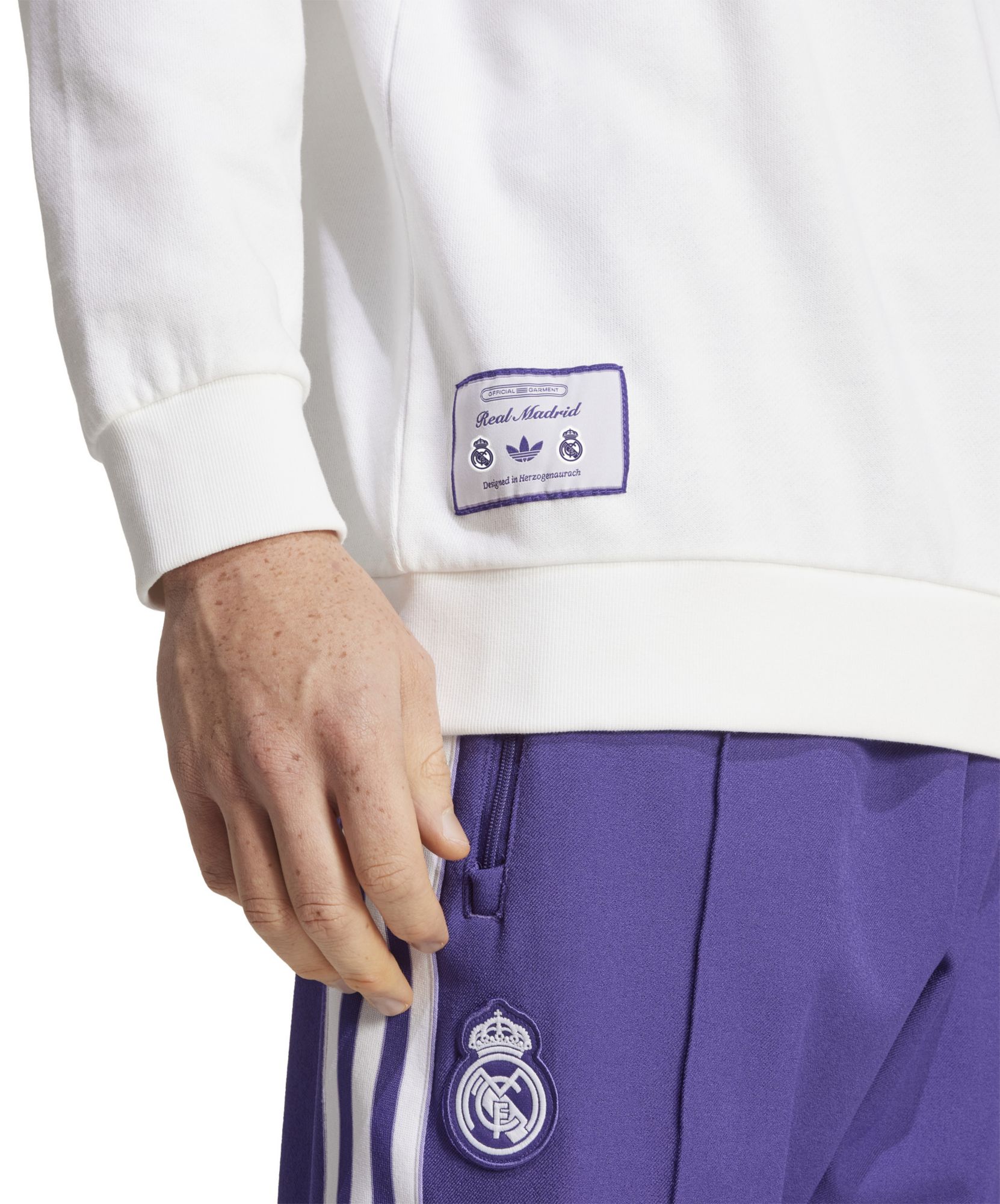 adidas Adult Real Madrid 2024-25 White Terrace Icon Crewneck Sweatshirt product image