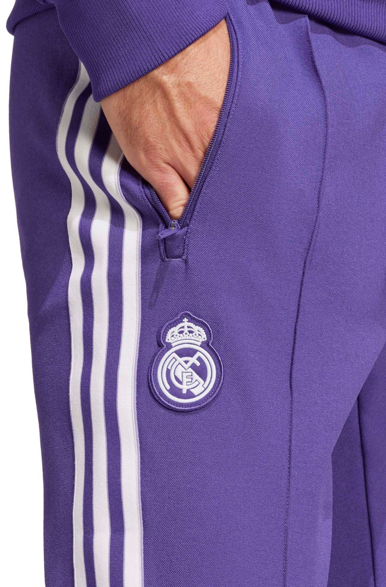 adidas Adult Real Madrid 2024-25 Purple Terrace Icon Track Pants product image