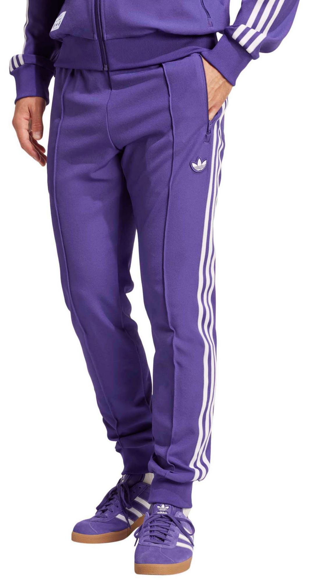 adidas Adult Real Madrid 2024-25 Purple Terrace Icon Track Pants product image