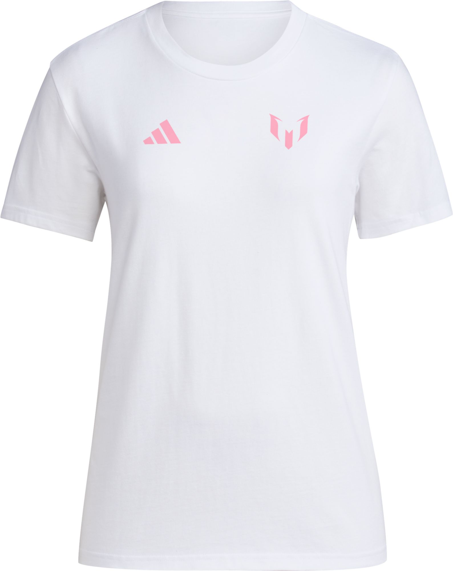 adidas Women's Miami Messi LM #10 White Name and Number T-Shirt