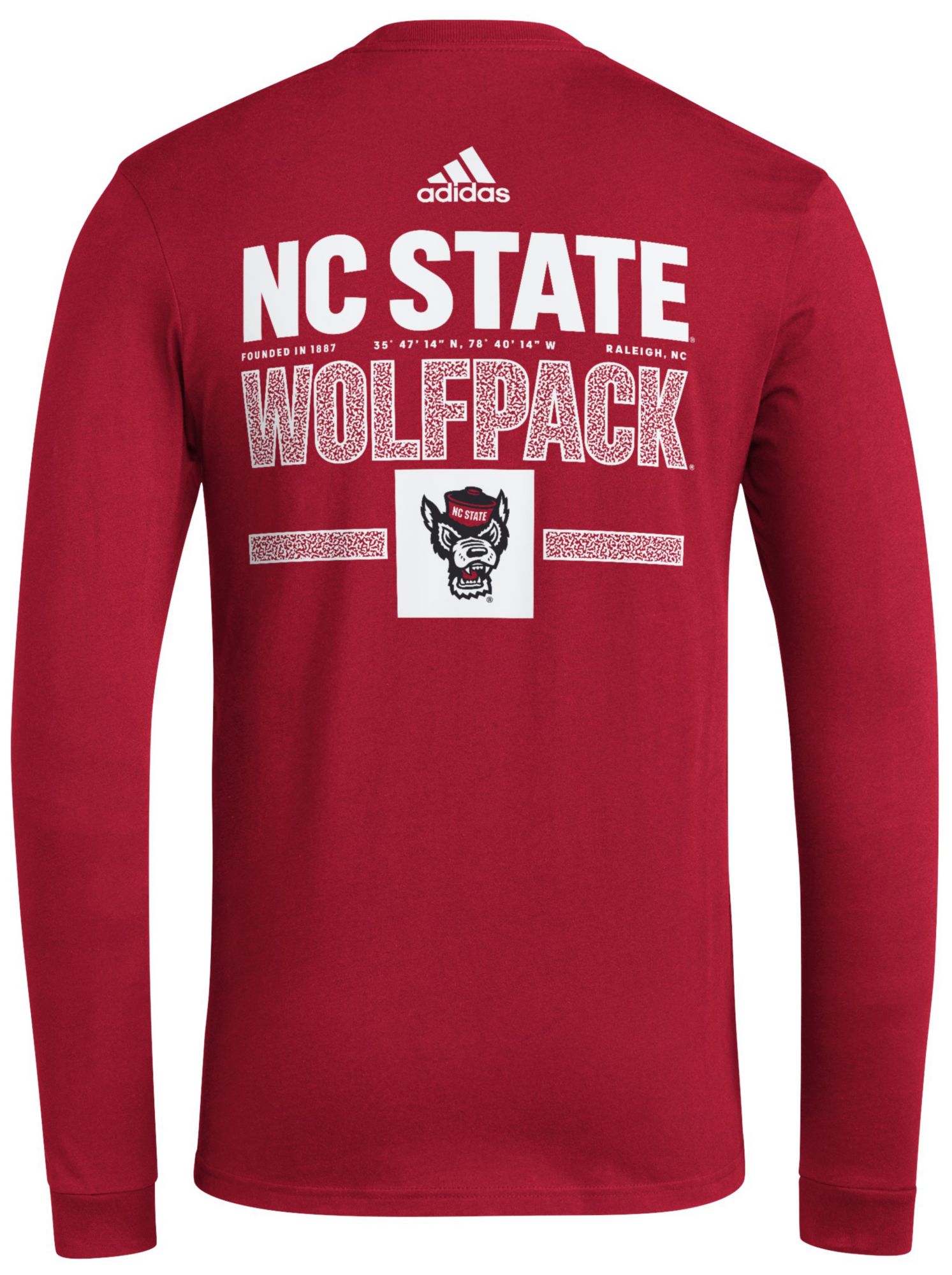 adidas Men's NC State Wolfpack Medium Red On Deck Long Sleeve T-Shirt product image