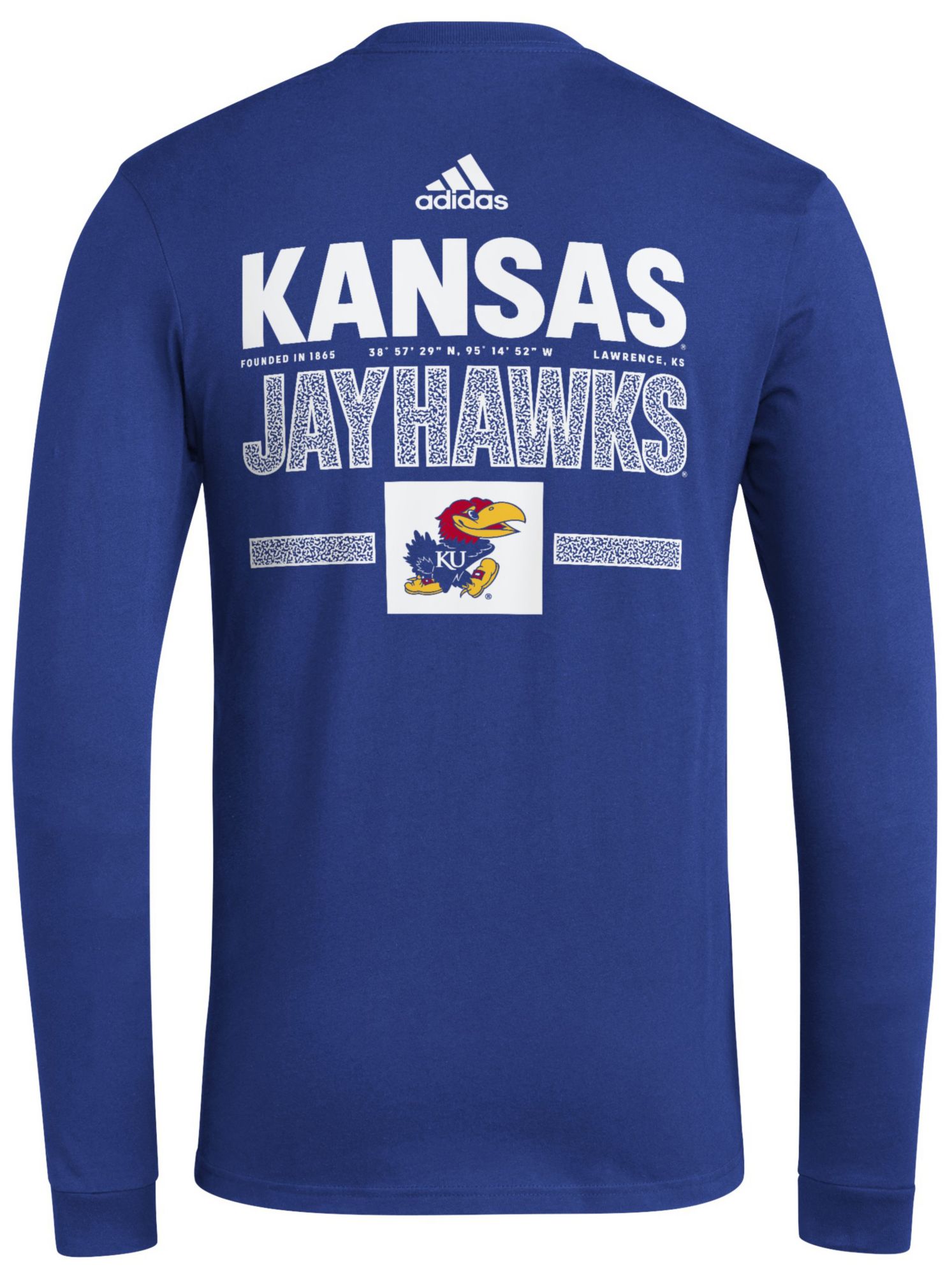 adidas Men's Kansas Jayhawks Blue On Deck Long Sleeve T-Shirt product image