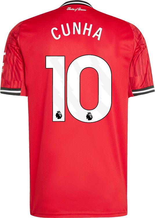 adidas Adult Manchester United Matheus Cunha #10 2025 Home Replica Jersey product image
