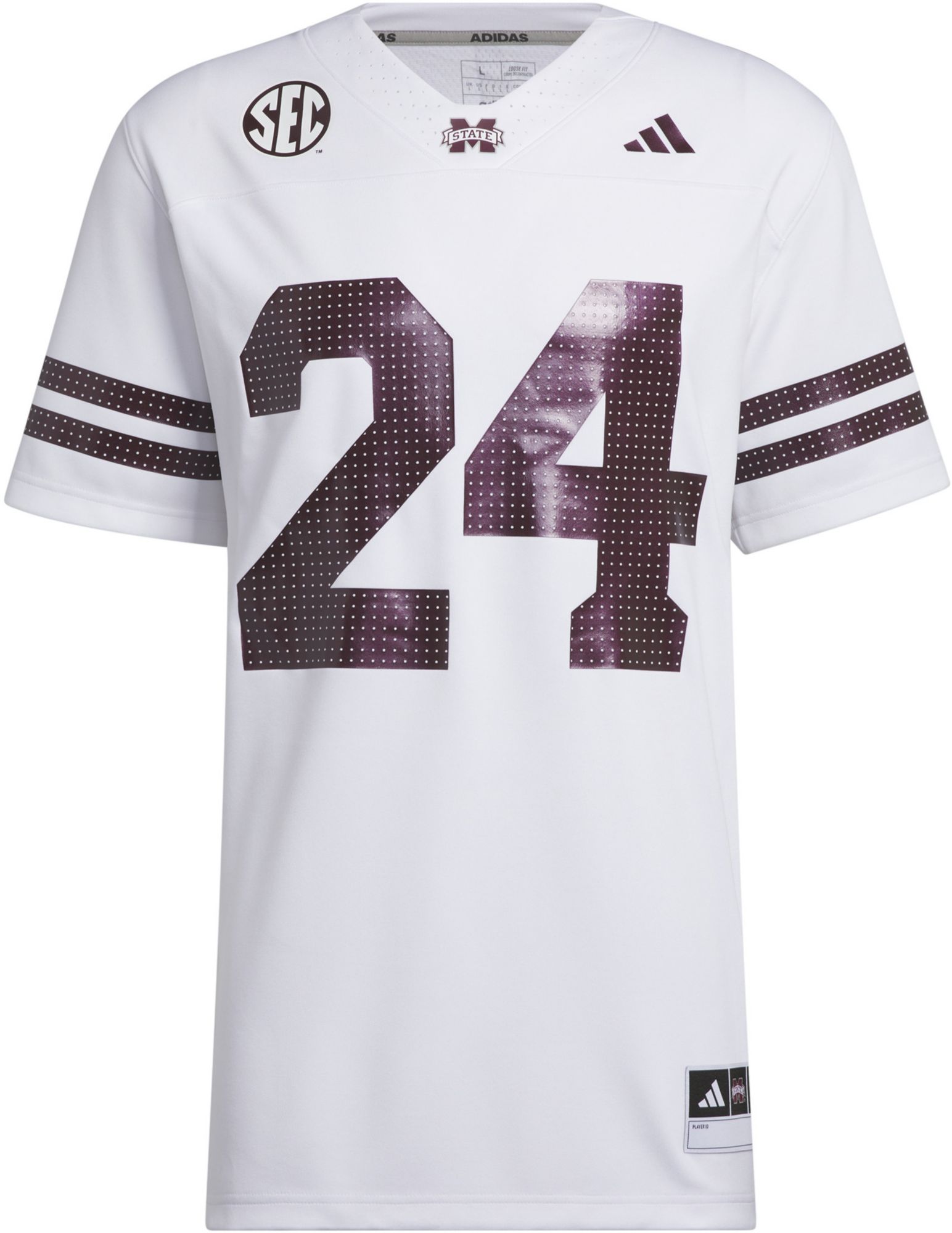 adidas Men's Mississippi State Bulldogs White Premier Replica Strategy Football Jersey product image
