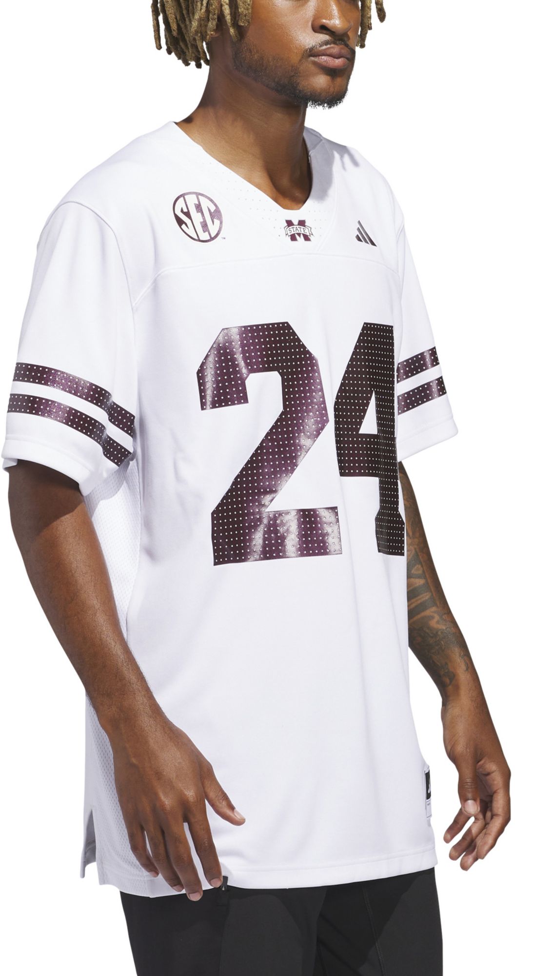 adidas Men's Mississippi State Bulldogs White Premier Replica Strategy Football Jersey product image