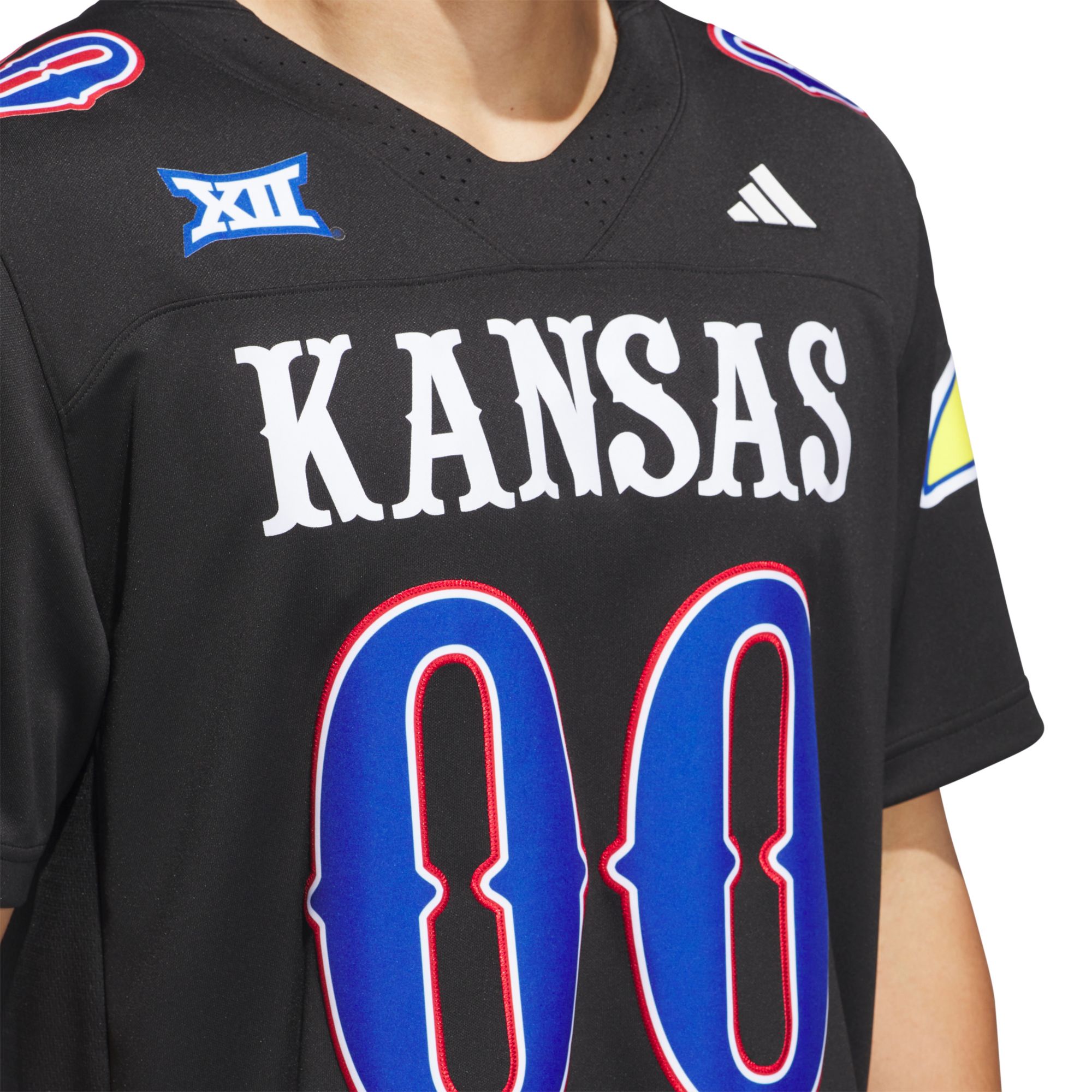 adidas Men's Kansas Jayhawks Black Premier Replica Alternate Football Jersey product image
