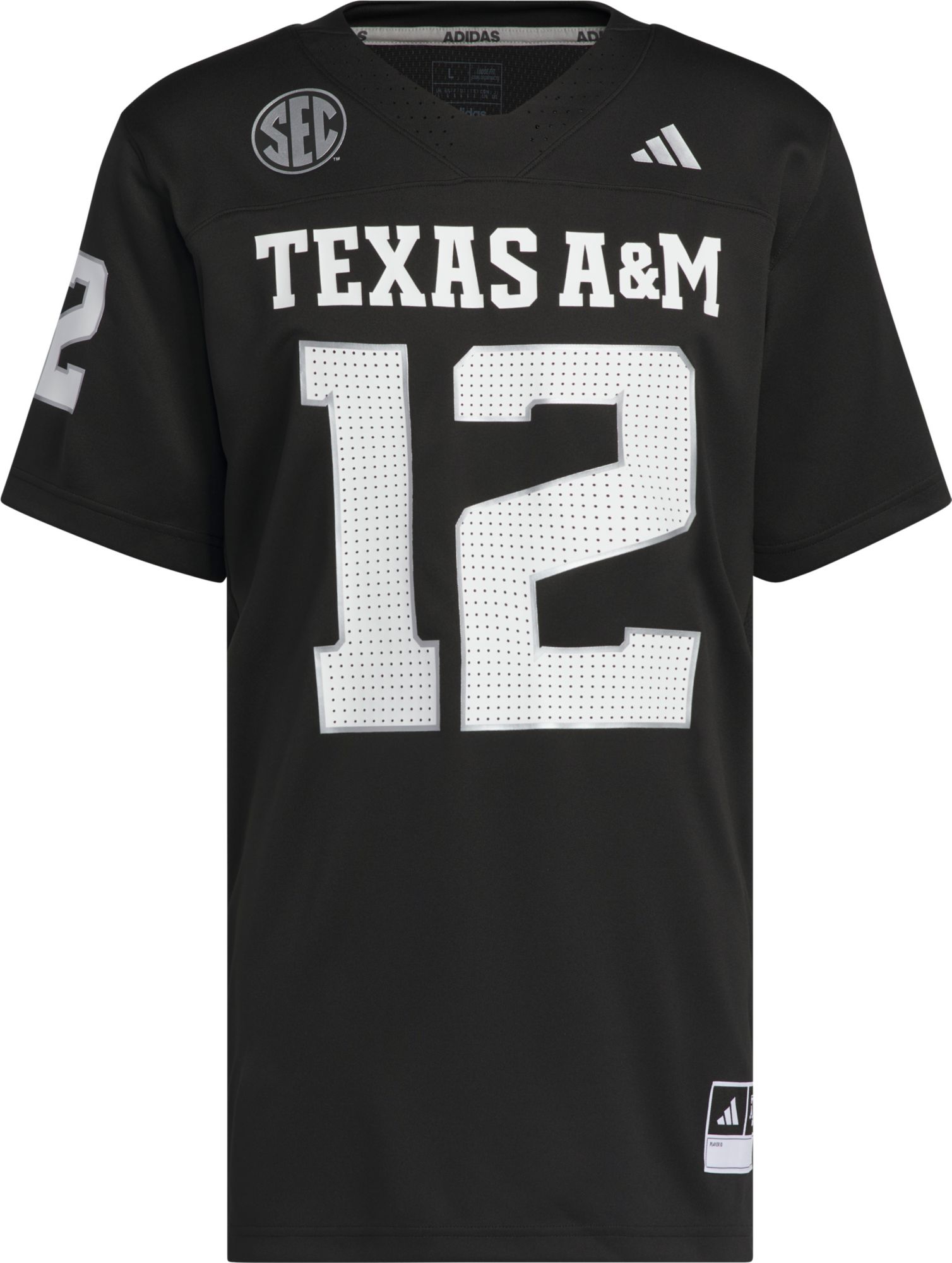 adidas Men's Texas A&M Aggies Black Premier Replica Strategy Football Jersey product image