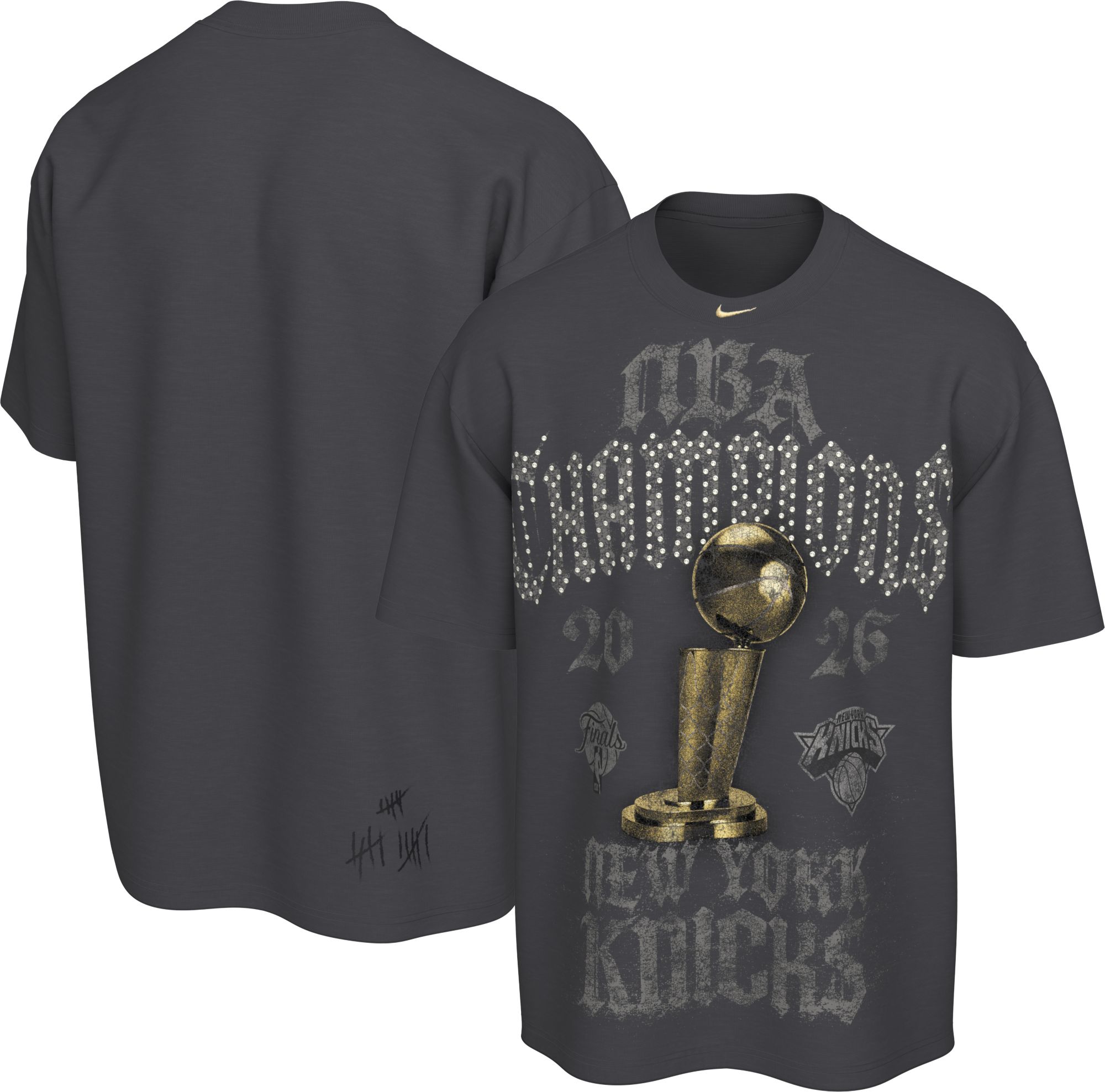 Nike Adult 2026 NBA Champions New York Knicks On-Court Crystal Locker Room T-Shirt product image