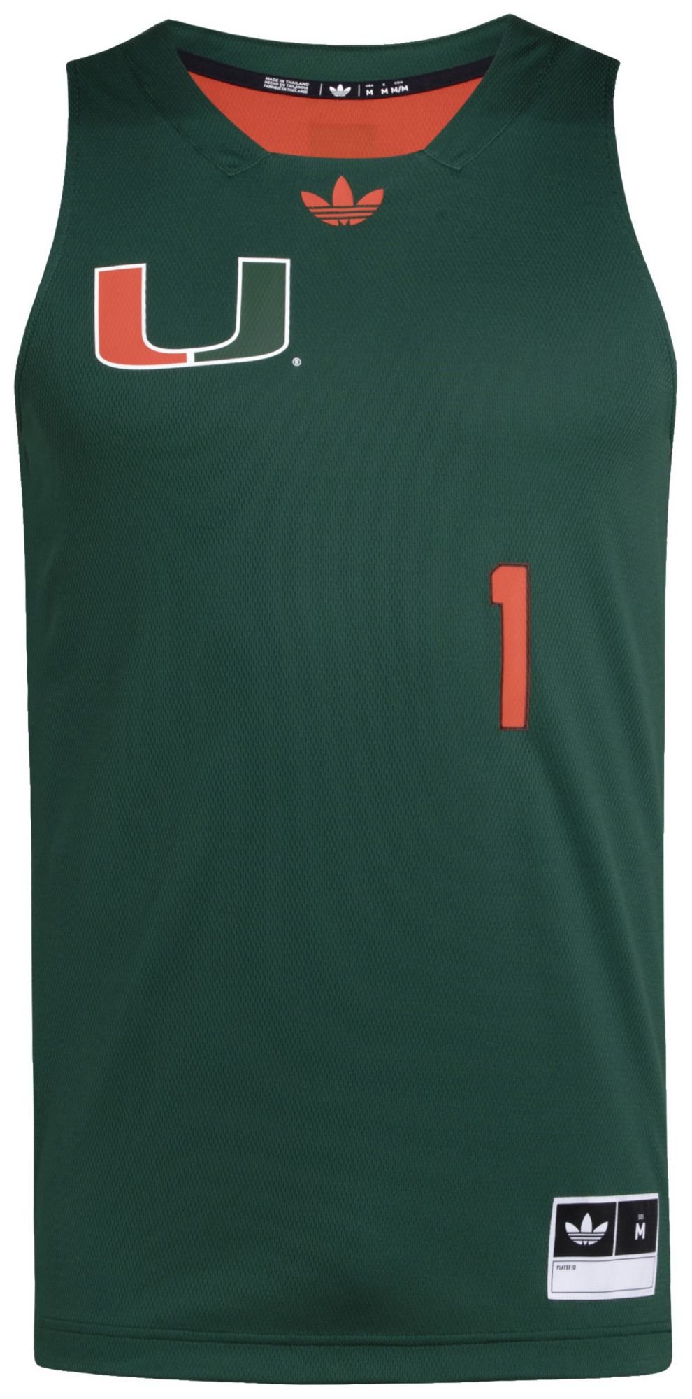 adidas Men's Miami Hurricanes Dark Green Swingman Basketball Jersey product image