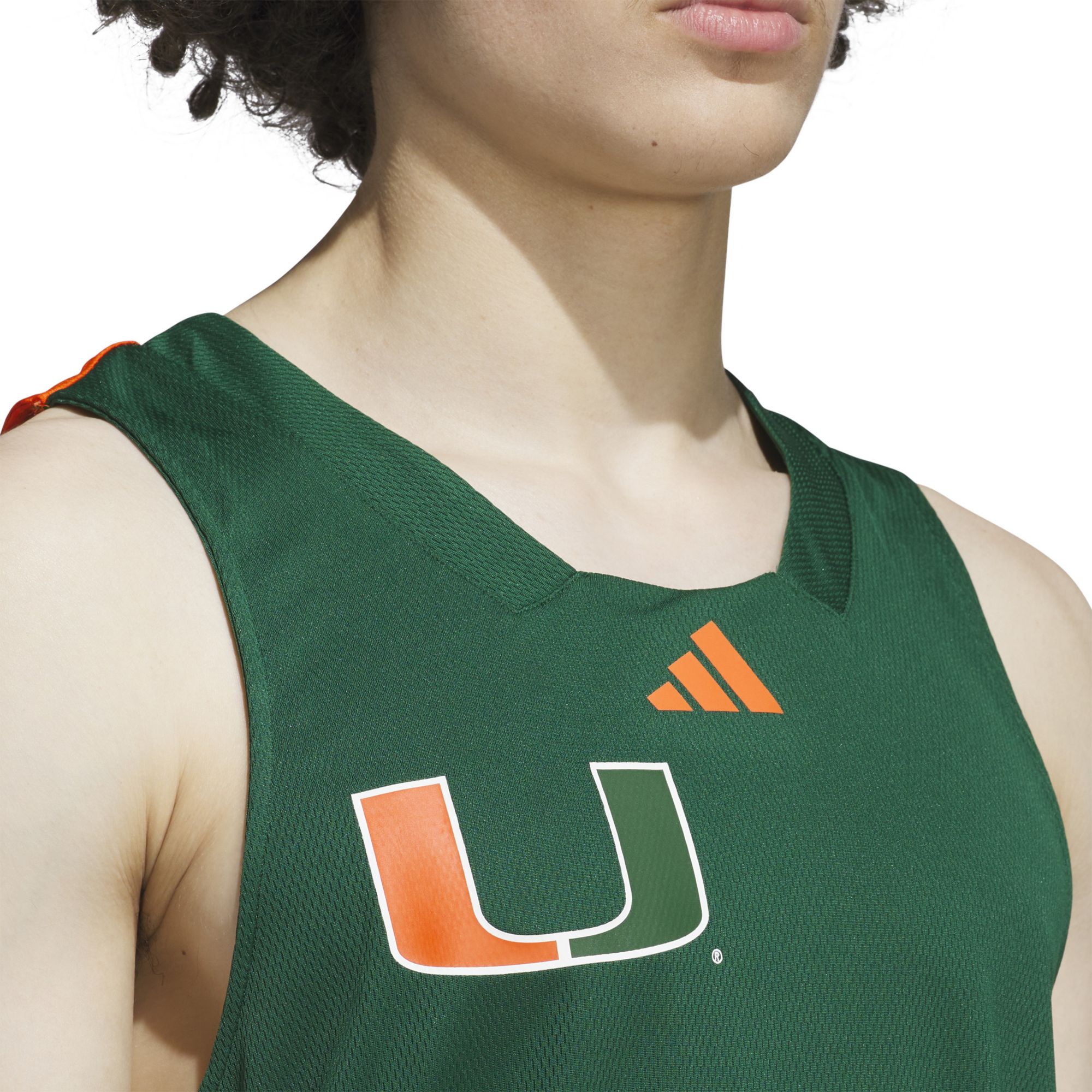 adidas Men's Miami Hurricanes Dark Green Swingman Basketball Jersey product image